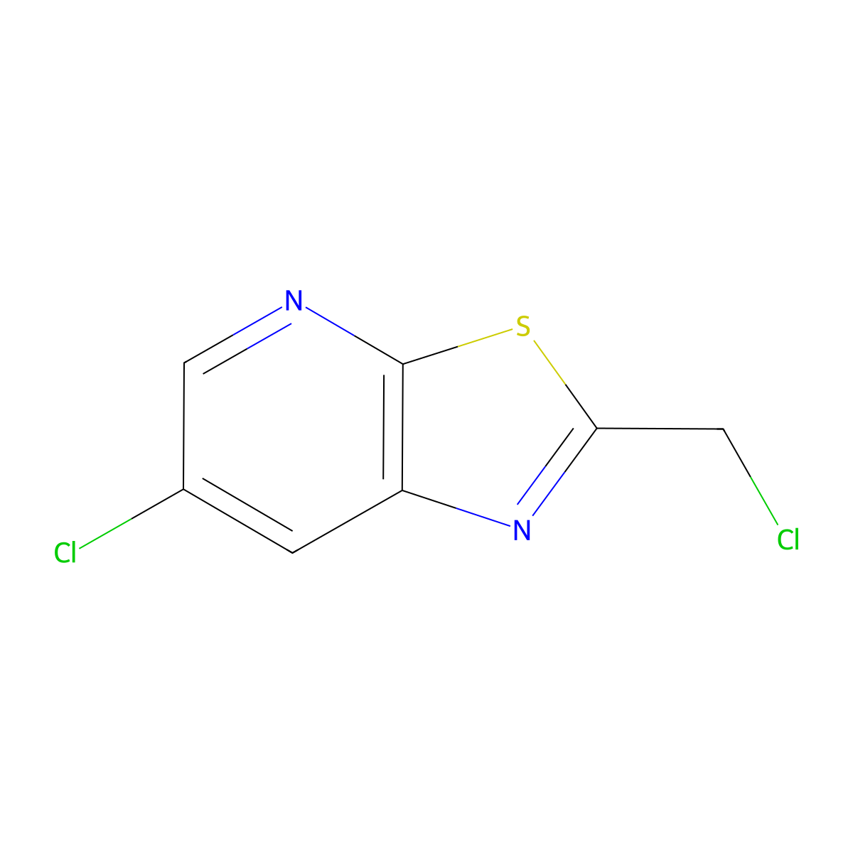 6-Chloro-2-(chloromethyl)thiazolo[5,4-b]pyridine molecular structure, CAS 1256478-41-7