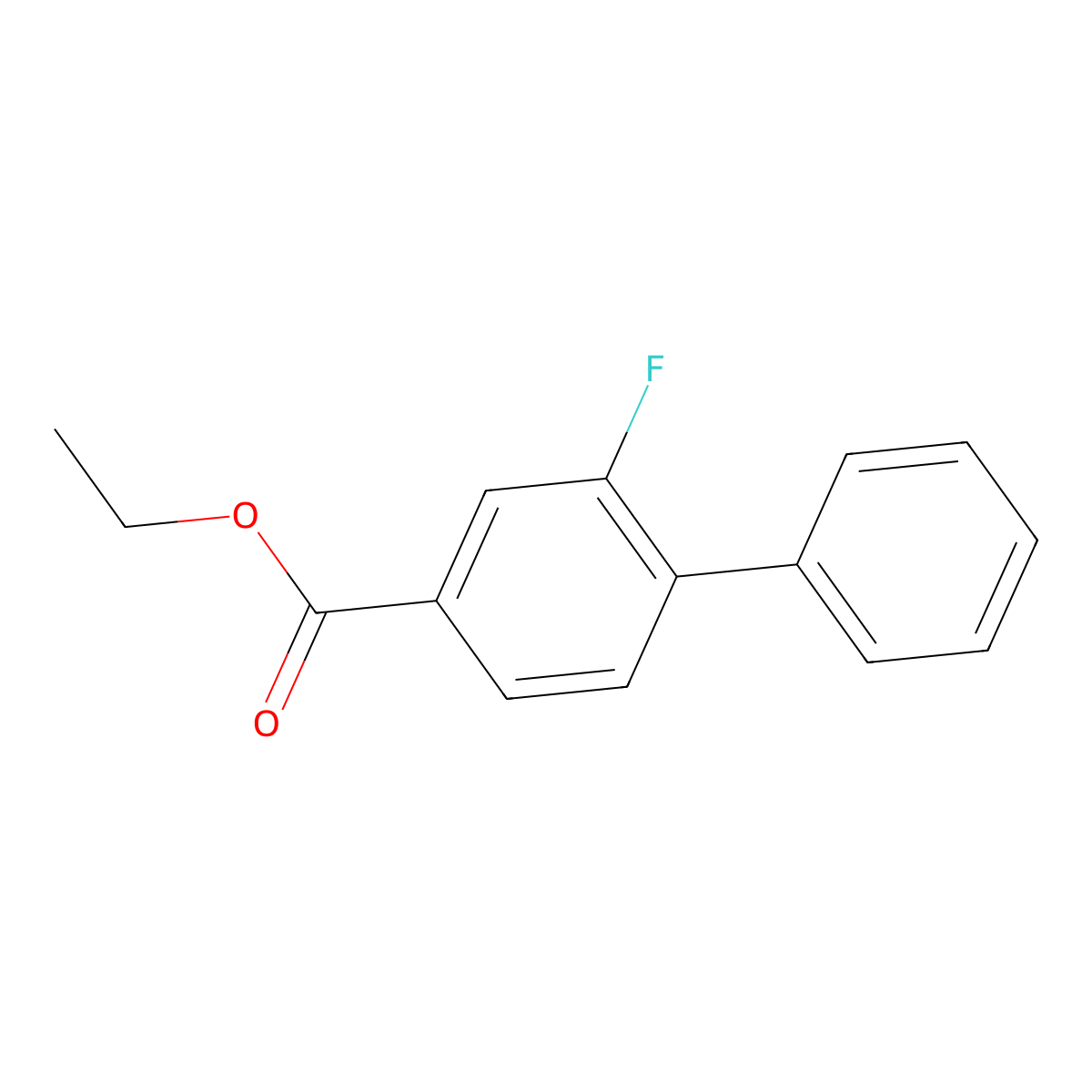 Ethyl 2-fluoro-[1,1'-biphenyl]-4-carboxylate molecular structure, CAS 1256478-75-7