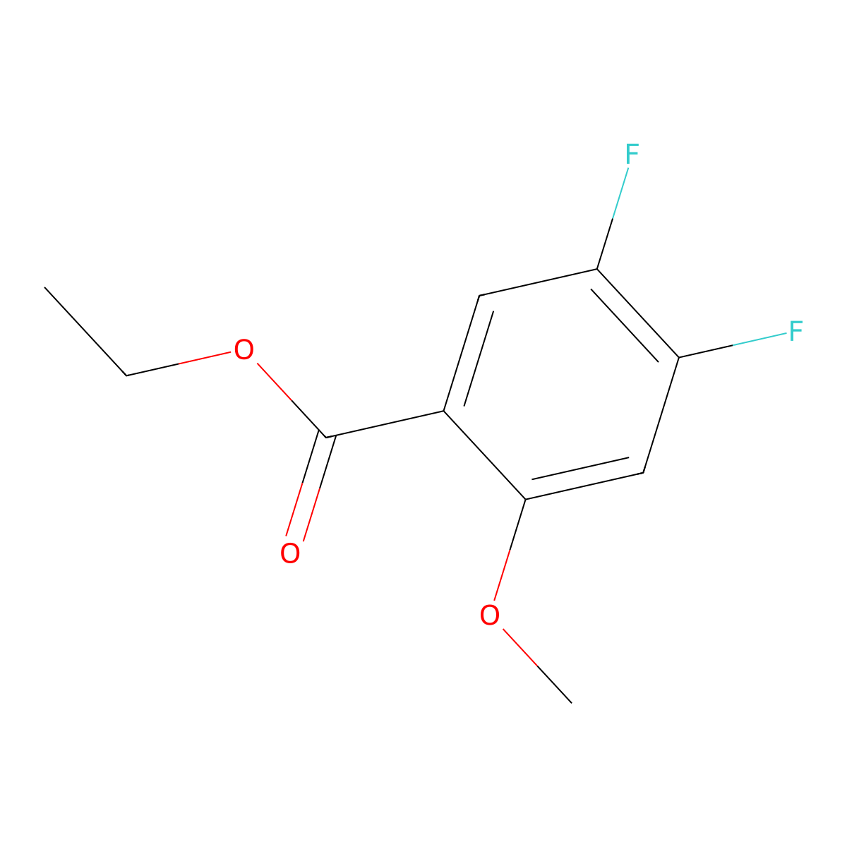 4,5-Dfluoro-2-methoxybenzoic acid ethyl ester molecular structure, CAS 1256479-17-0