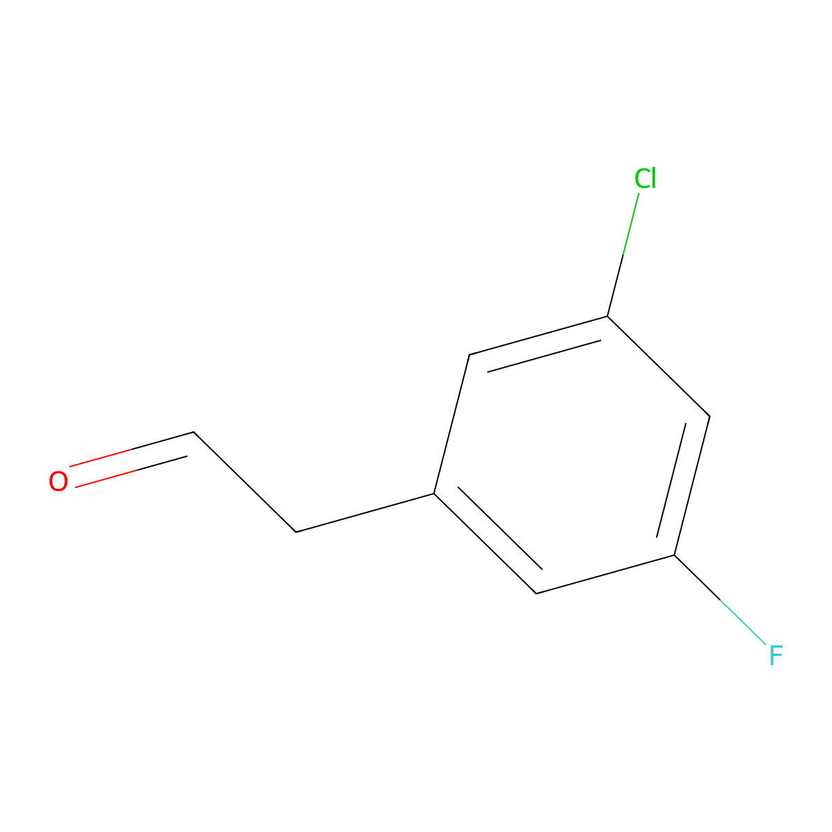 2-(3-Chloro-5-fluorophenyl)acetaldehyde molecular structure, CAS 1256479-18-1