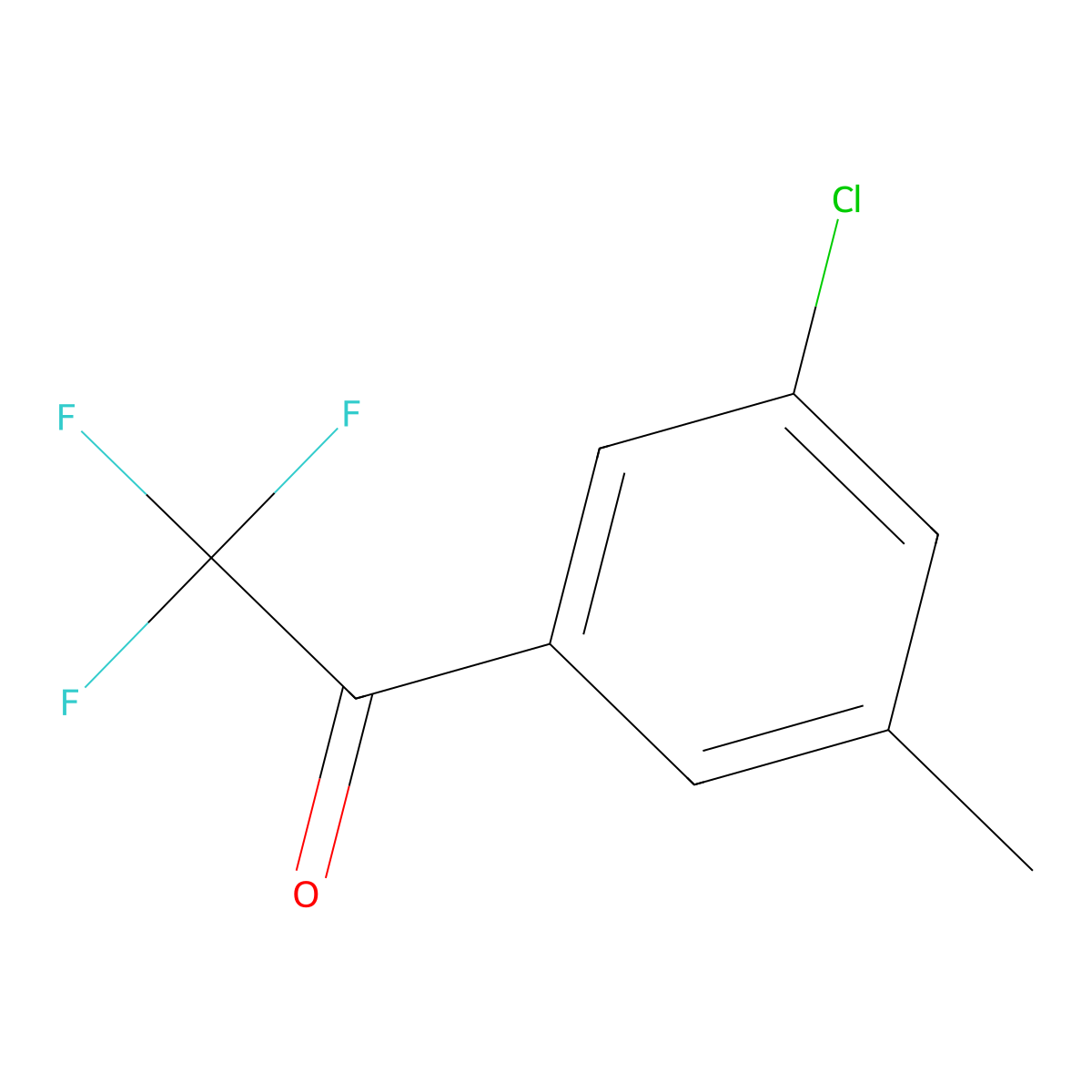 1-(3-Chloro-5-methylphenyl)-2,2,2-trifluoroethanone molecular structure, CAS 1256479-46-5