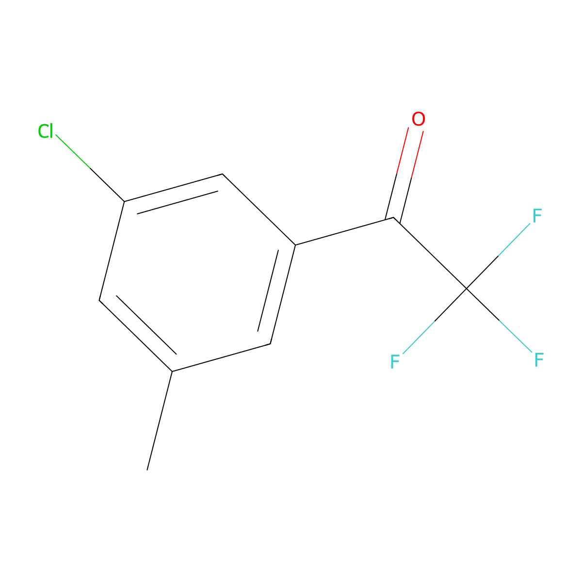 1-(3-Chloro-5-methylphenyl)-2,2,2-trifluoroethanone molecular structure, CAS 1256479-46-5