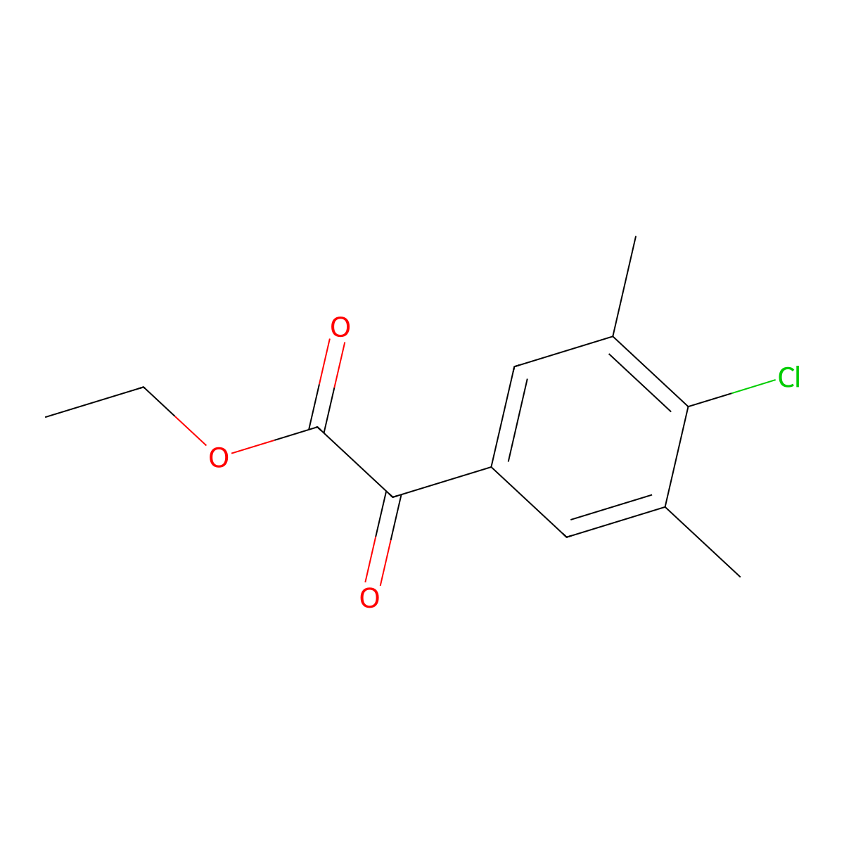 Ethyl 4-chloro-3,5-dimethylbenzoylformate molecular structure, CAS 1256479-55-6