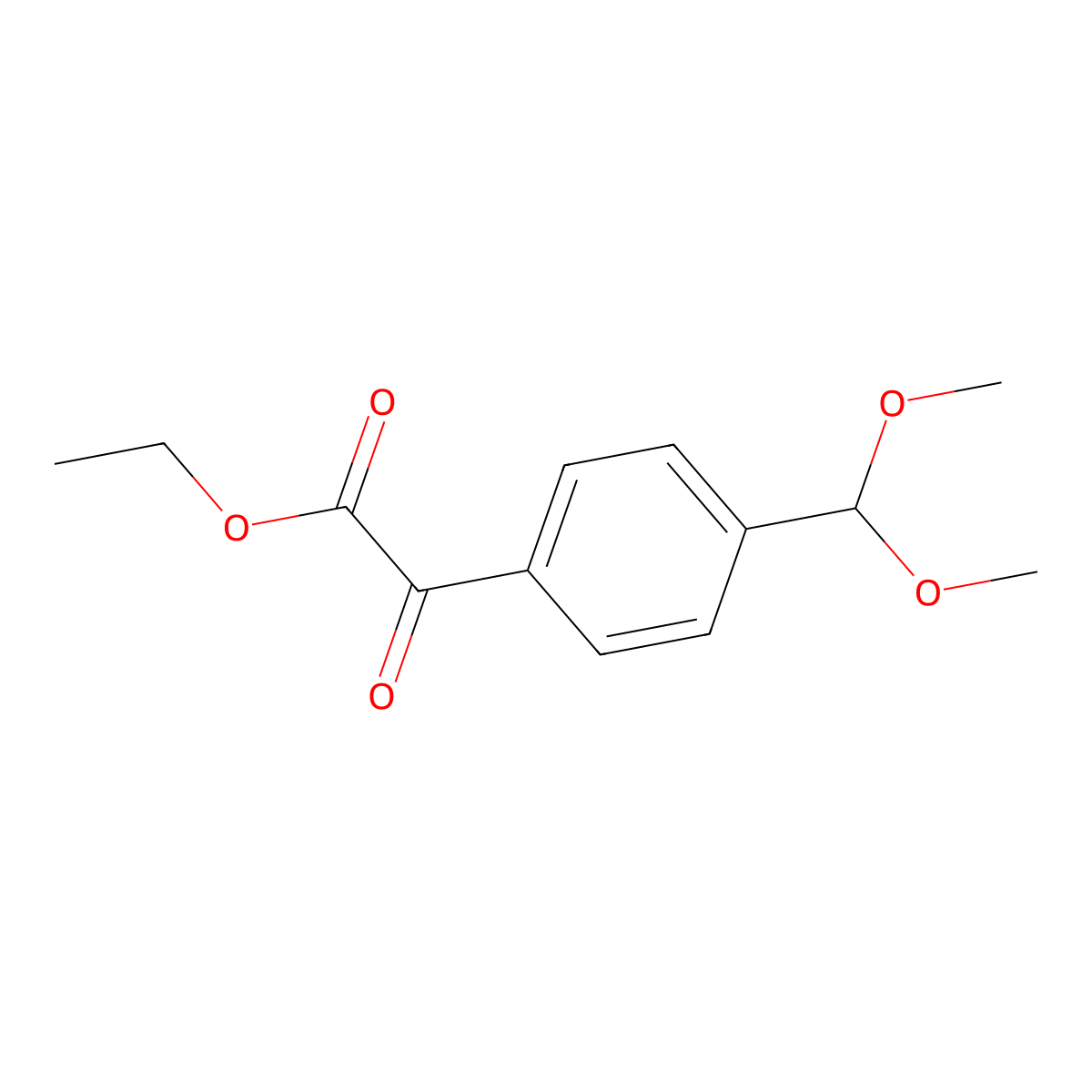 (4-Dimethoxymethylphenyl)oxoacetic acid ethyl ester molecular structure, CAS 1256479-60-3