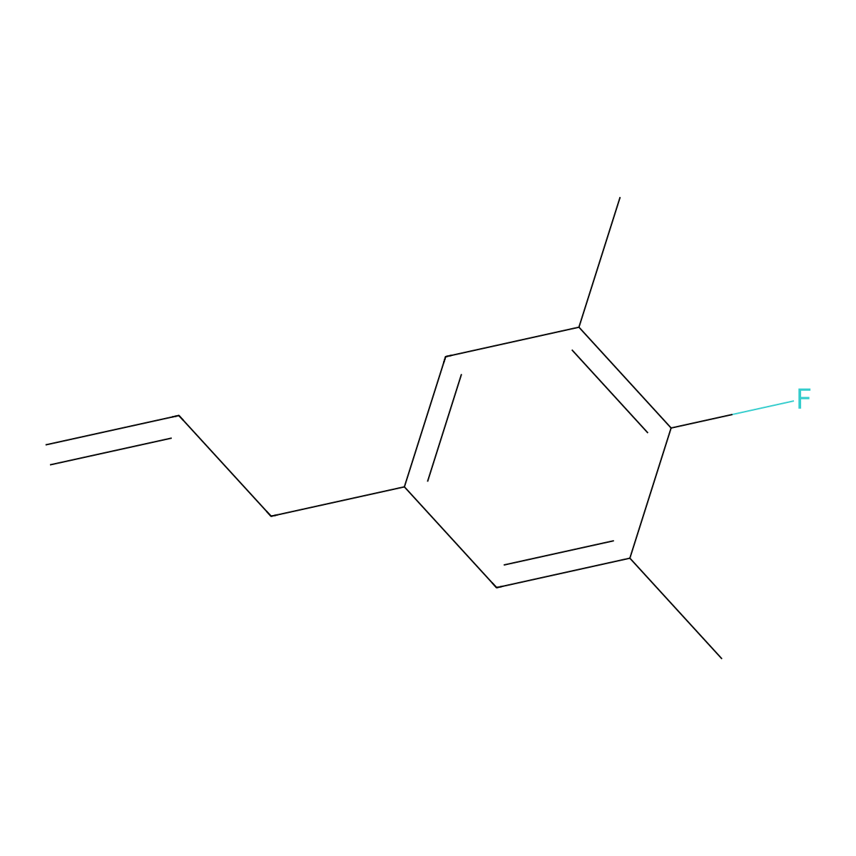 5-Allyl-2-fluoro-1,3-dimethylbenzene molecular structure, CAS 1256479-62-5