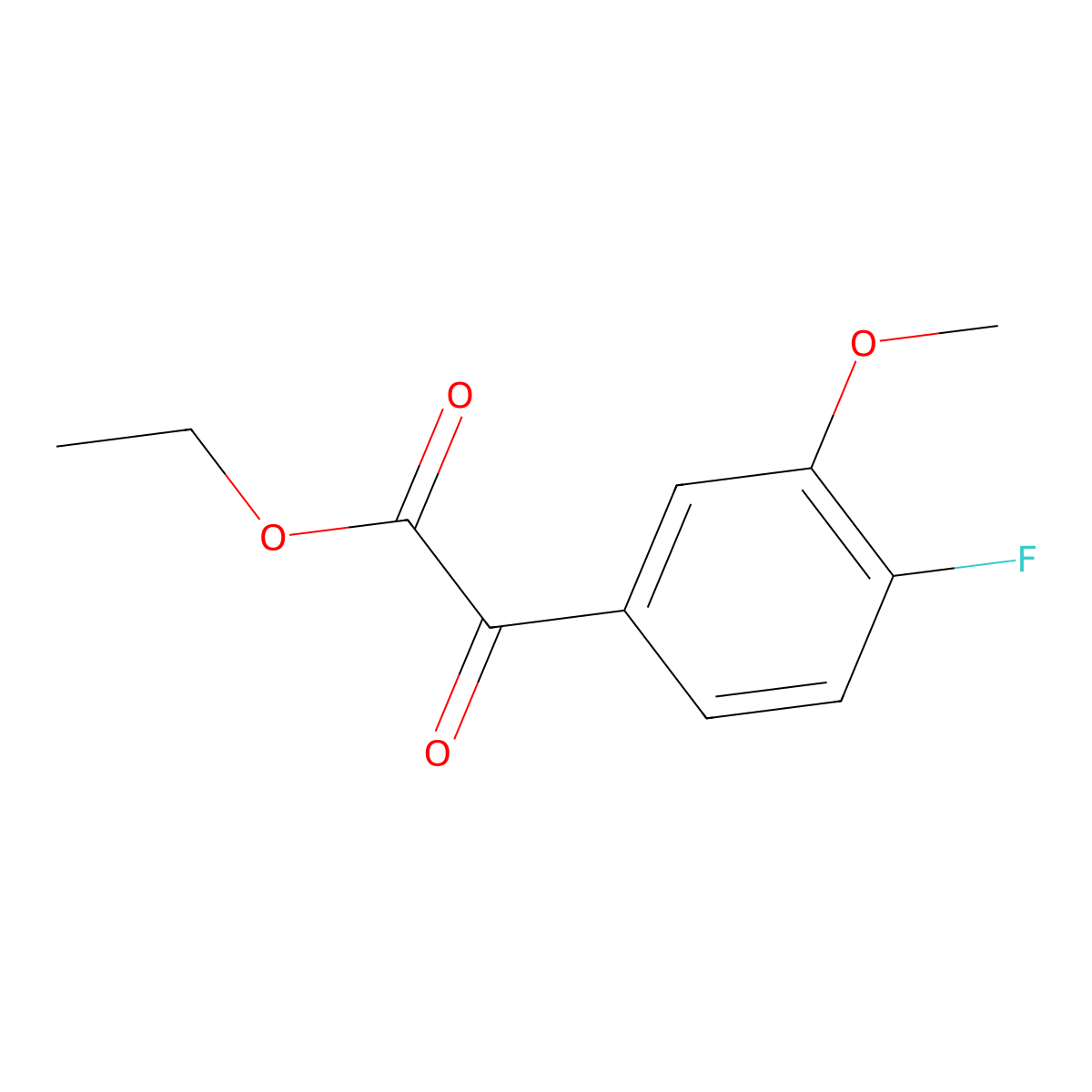 Ethyl 2-(4-fluoro-3-methoxyphenyl)-2-oxoacetate molecular structure, CAS 1256479-63-6