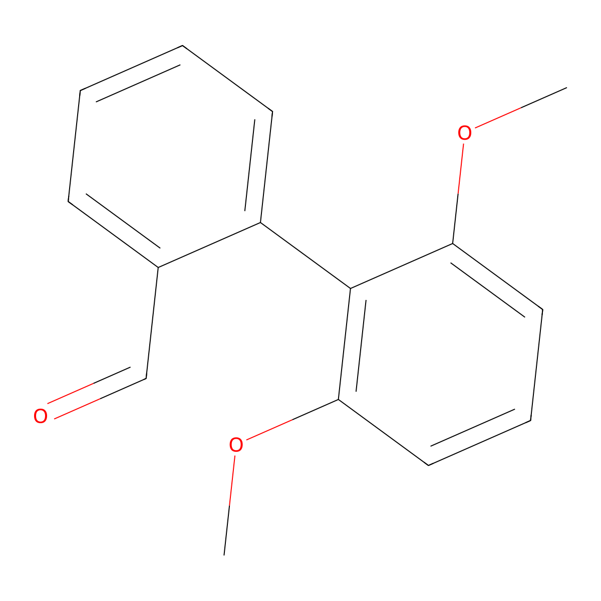 2',6'-Dimethoxy-[1,1'-biphenyl]-2-carbaldehyde molecular structure, CAS 1256479-82-9