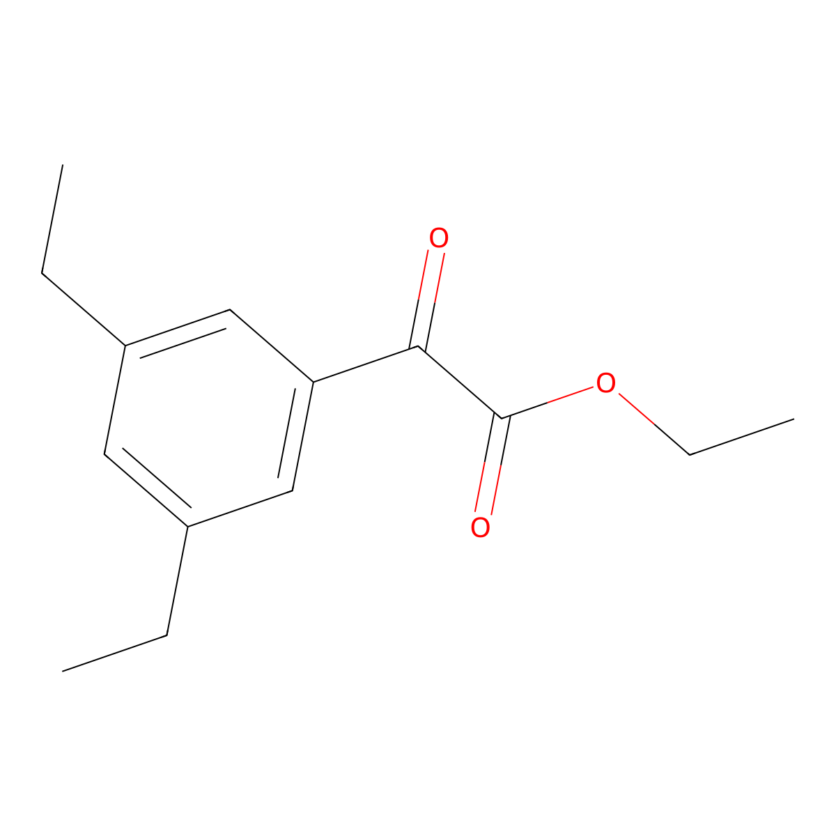 Ethyl 3,5-diethyl-alpha-oxobenzeneacetate molecular structure, CAS 1256479-85-2