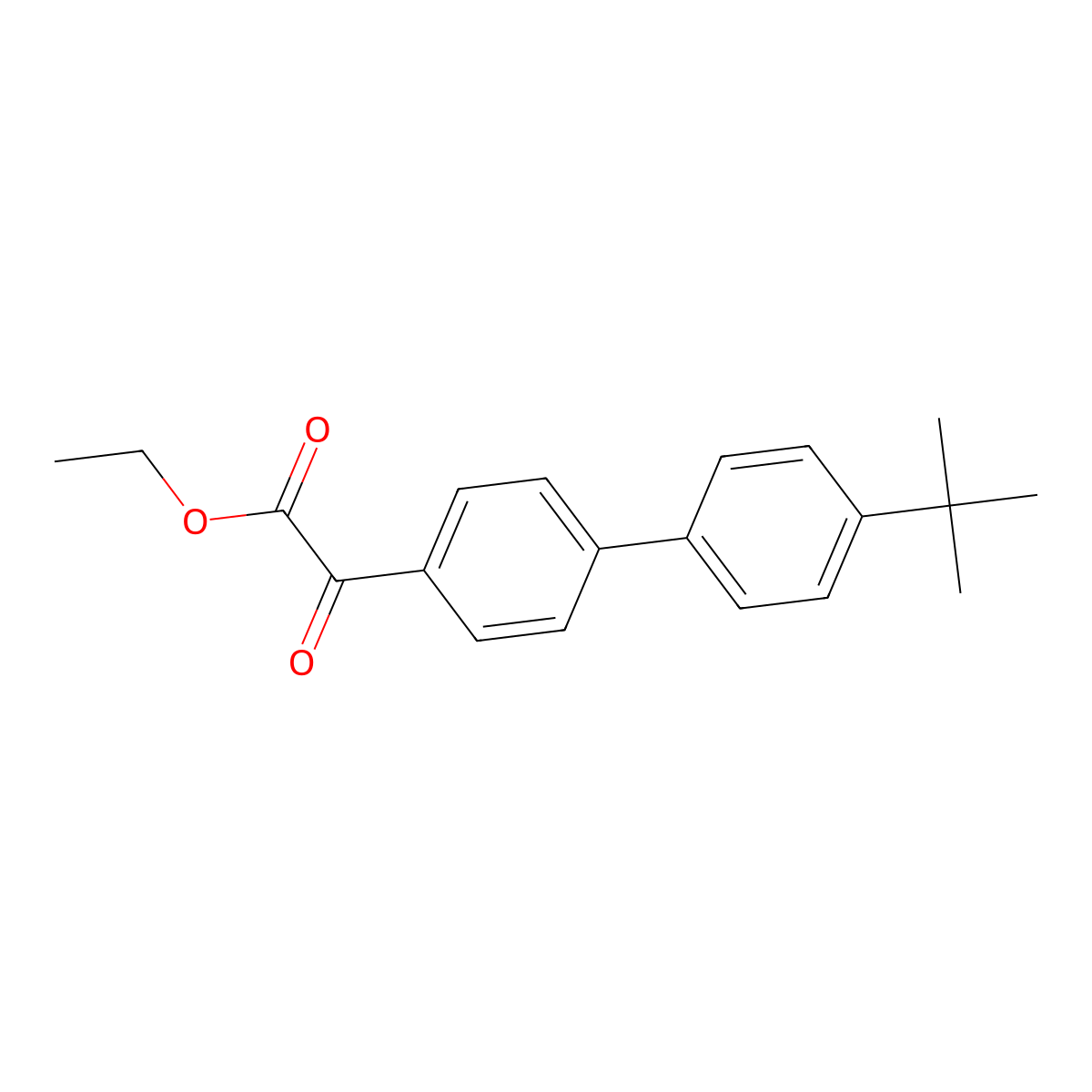 Ethyl 2-[4-(4-tert-butylphenyl)phenyl]-2-oxoacetate molecular structure, CAS 1256480-96-2