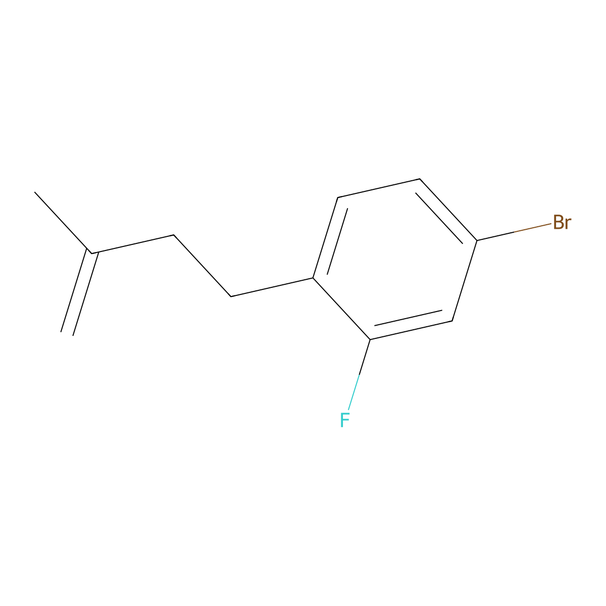 4-(4-Bromo-2-fluorophenyl)-2-methyl-1-butene molecular structure, CAS 1256481-28-3