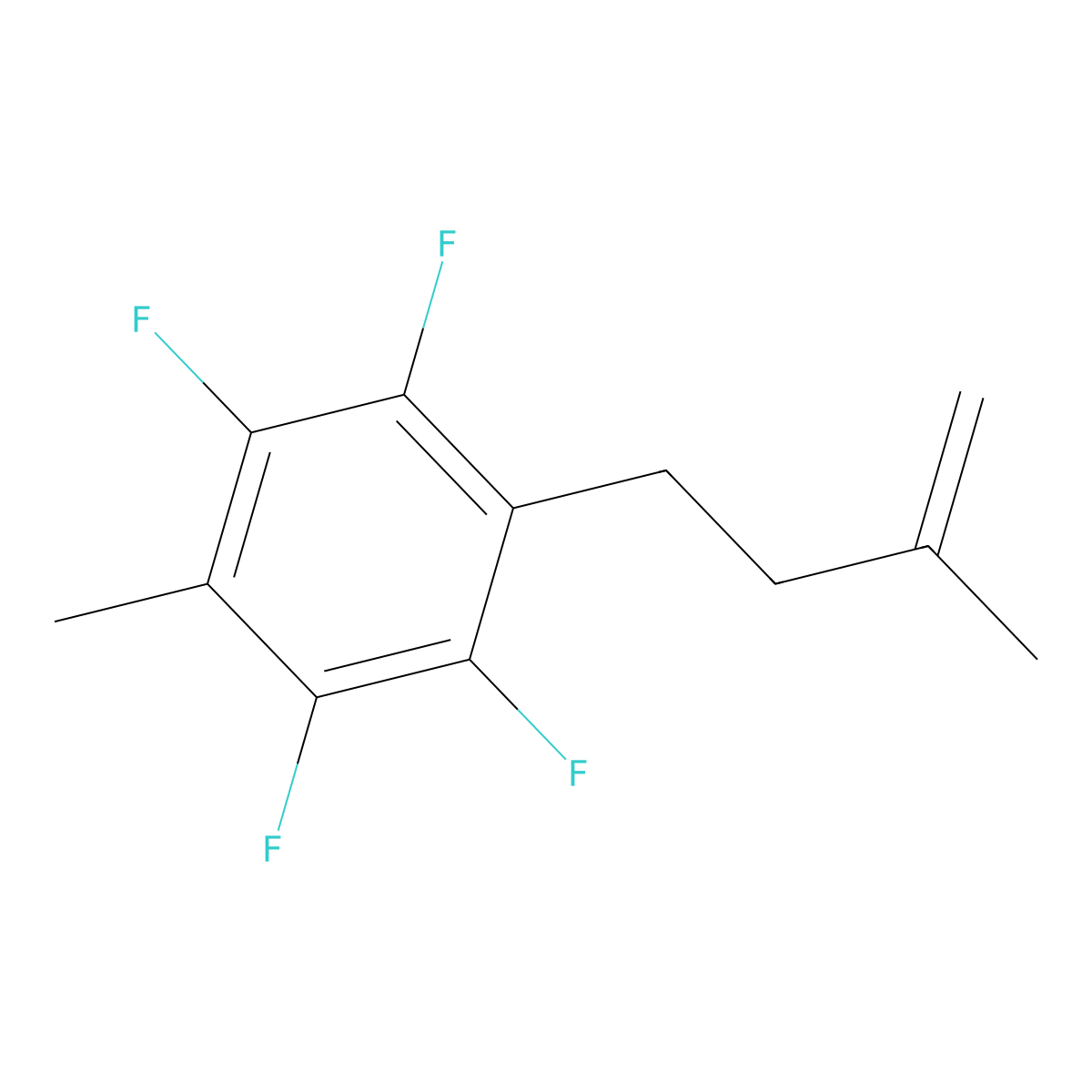 1,2,4,5-Tetrafluoro-3-methyl-6-(3-methylbut-3-en-1-yl)benzene molecular structure, CAS 1256481-35-2