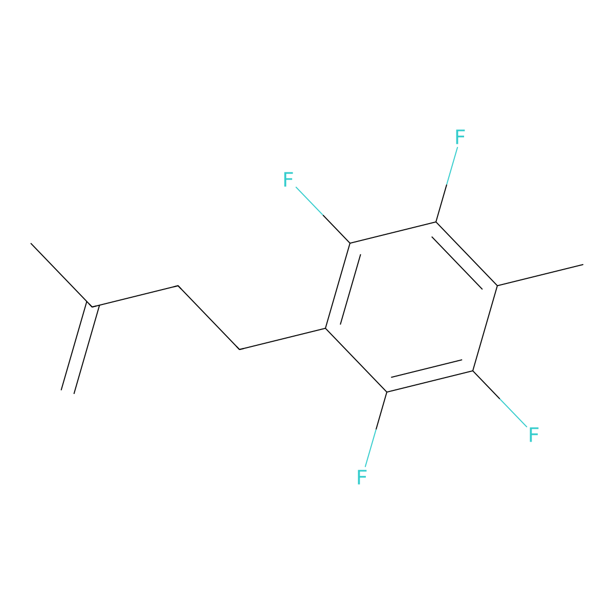 1,2,4,5-Tetrafluoro-3-methyl-6-(3-methylbut-3-en-1-yl)benzene molecular structure, CAS 1256481-35-2