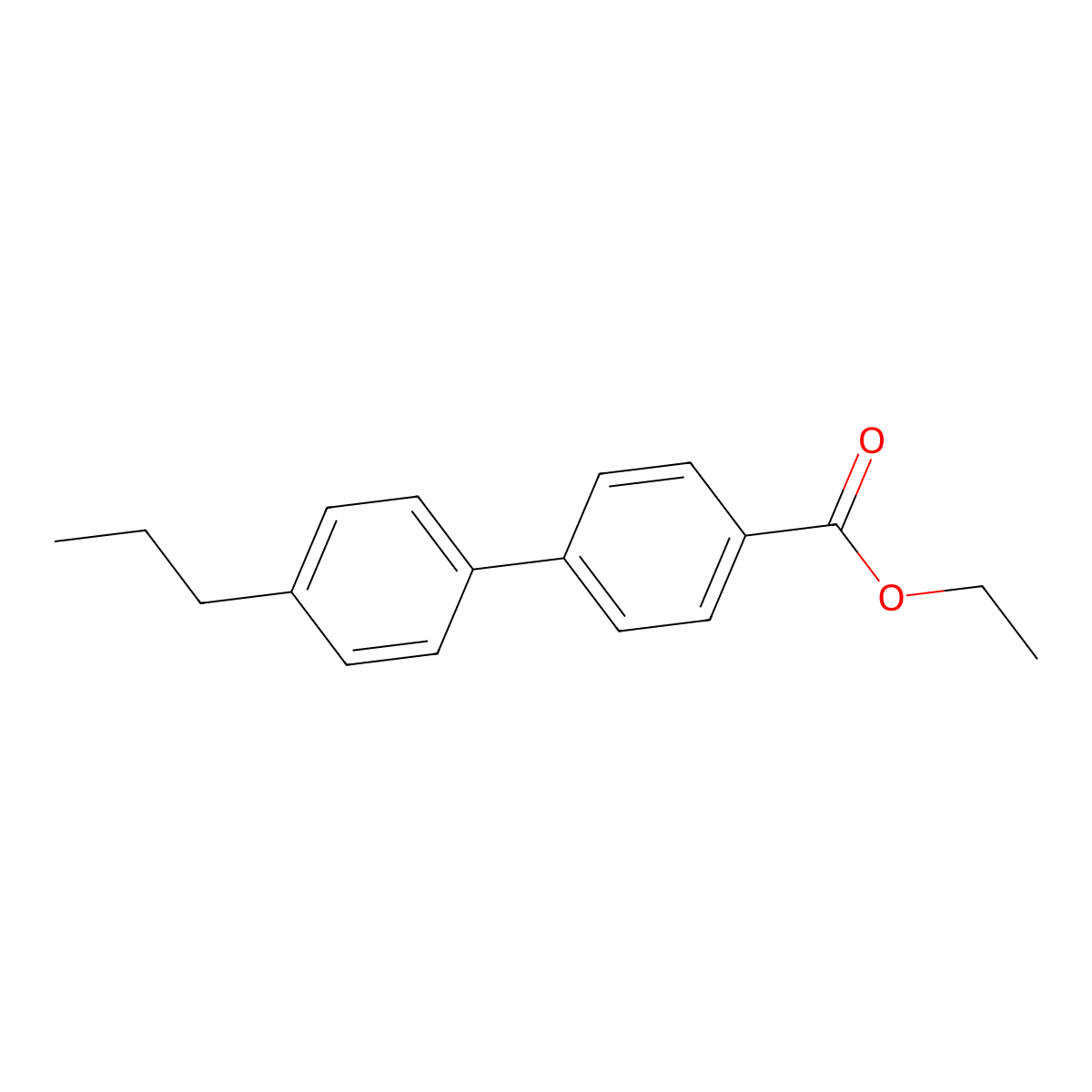 Ethyl 4'-propyl[1,1'-biphenyl]-4-carboxylate molecular structure, CAS 1256481-49-8