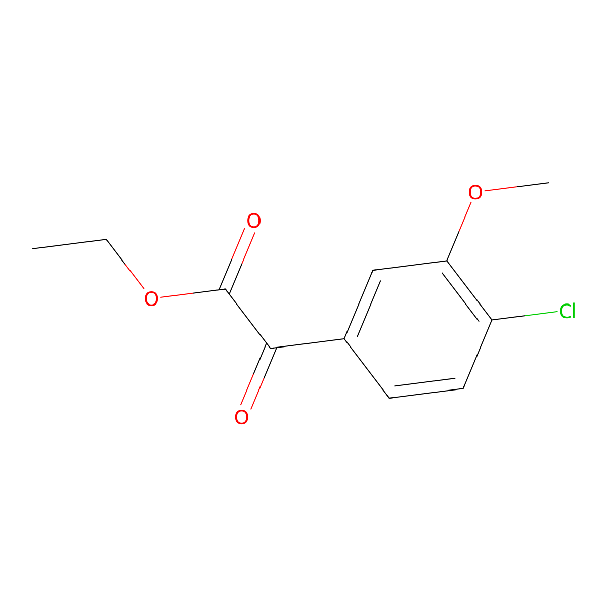 Ethyl 2-(4-chloro-3-methoxyphenyl)-2-oxoacetate molecular structure, CAS 1256481-51-2