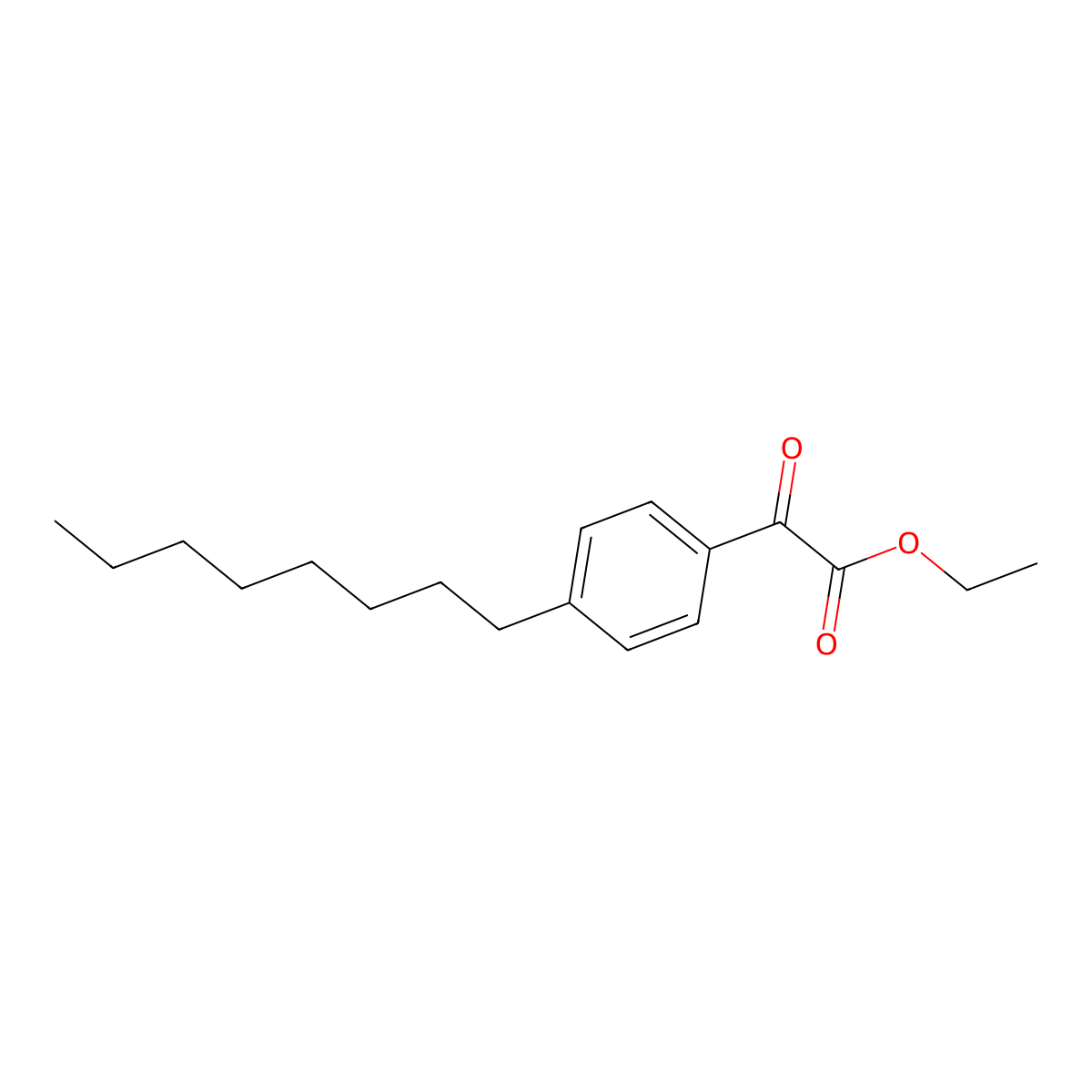 Ethyl 4-octyl-alpha-oxobenzeneacetate molecular structure, CAS 1256481-56-7