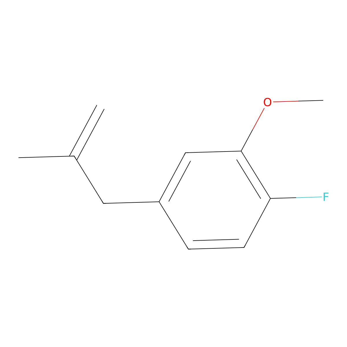 1-Fluoro-2-methoxy-4-(2-methylallyl)benzene molecular structure, CAS 1256481-77-2