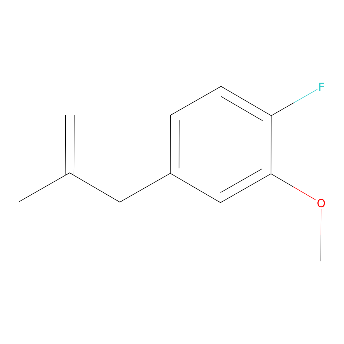 1-Fluoro-2-methoxy-4-(2-methylallyl)benzene molecular structure, CAS 1256481-77-2