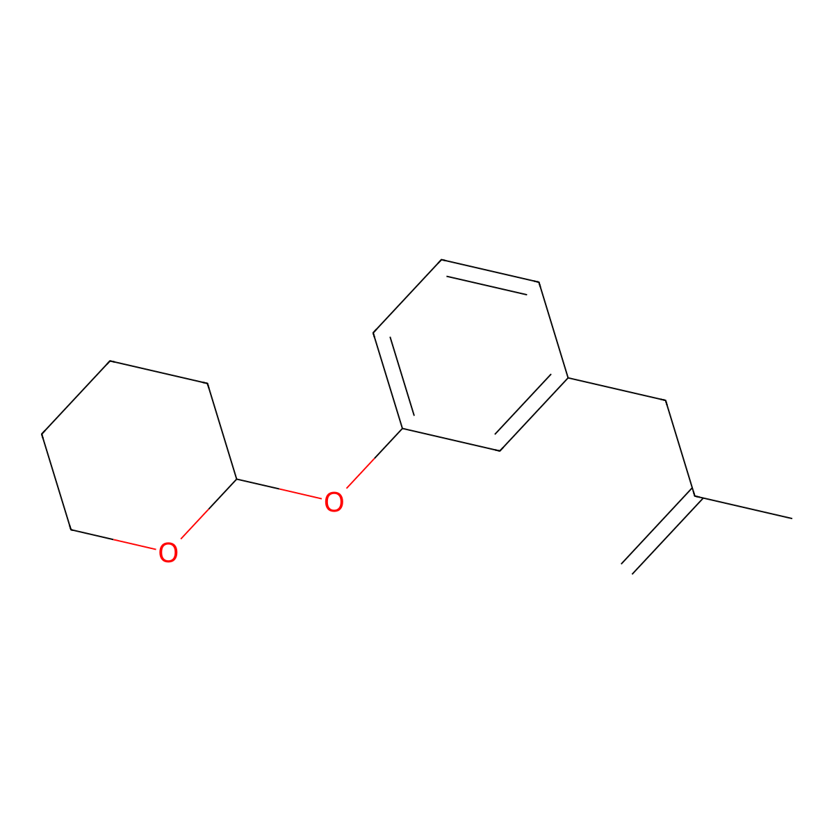 2-Methyl-3-(3-(Tetrahydro-pyran-2-yloxy)phenyl)-1-propene molecular structure, CAS 1256481-86-3