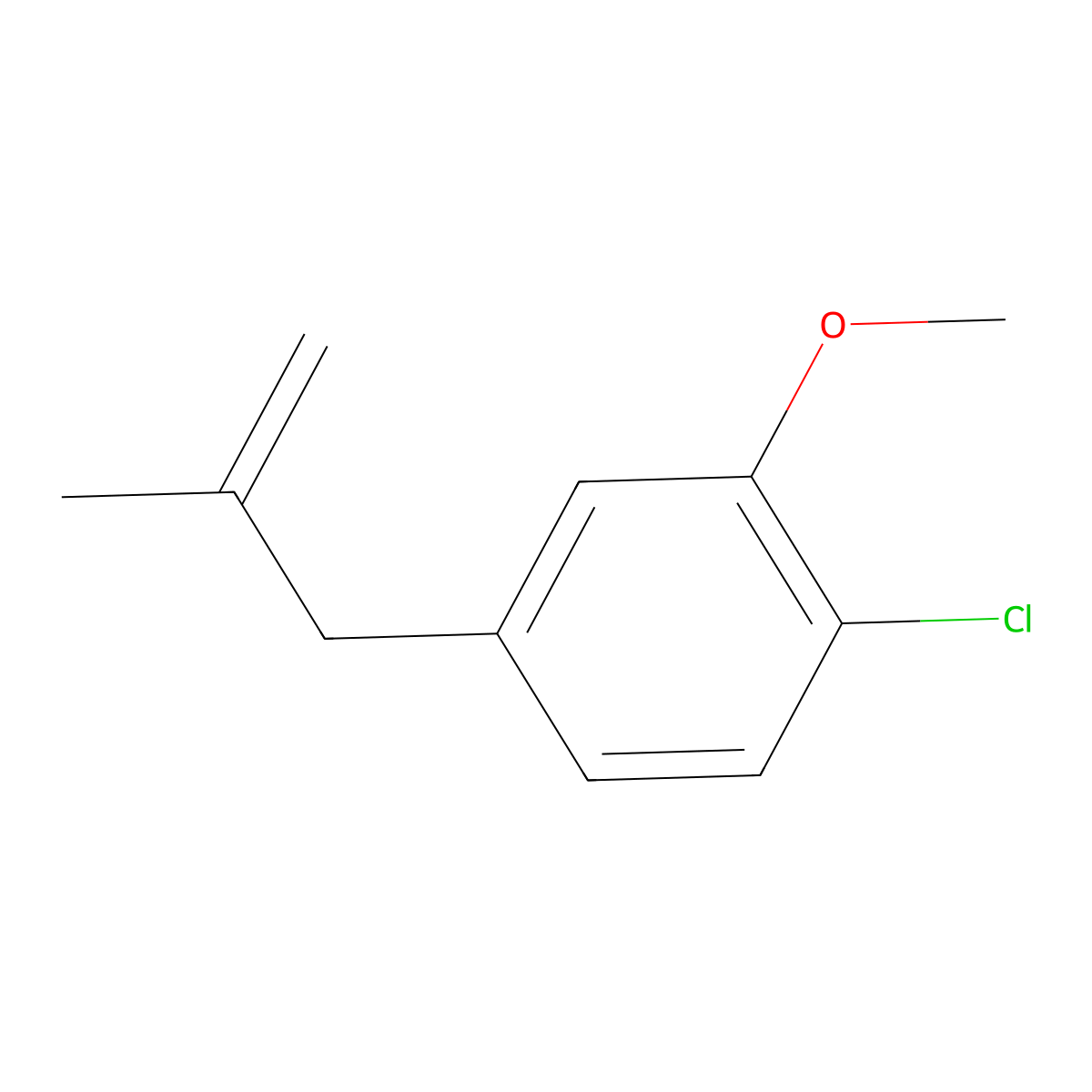 1-Chloro-2-methoxy-4-(2-methylallyl)benzene molecular structure, CAS 1256481-99-8