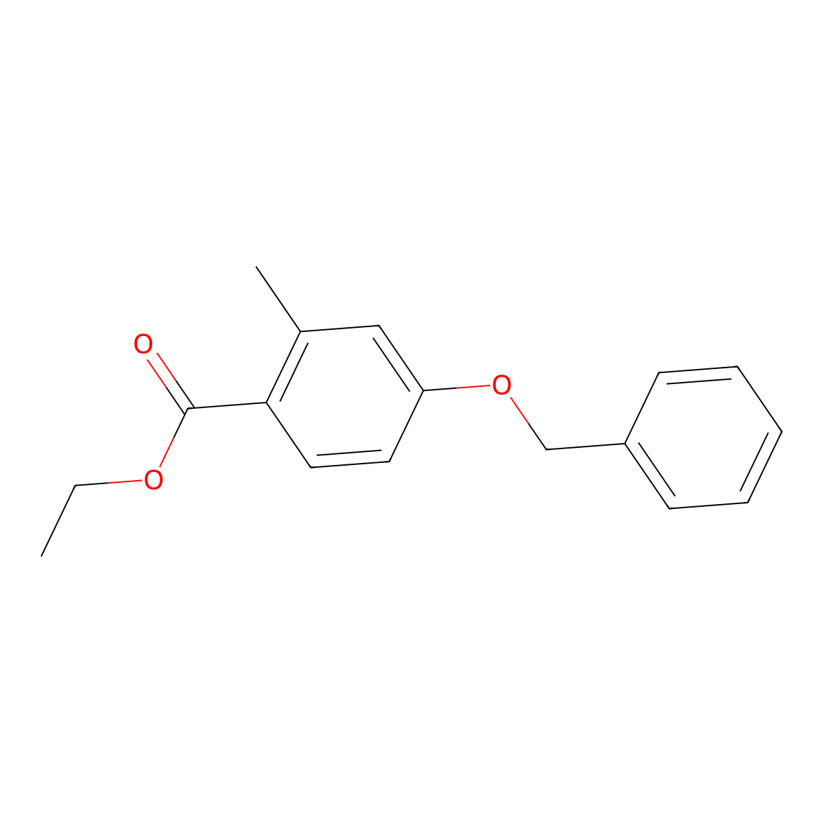 Ethyl 4-(benzyloxy)-2-methylbenzoate molecular structure, CAS 1256482-03-7