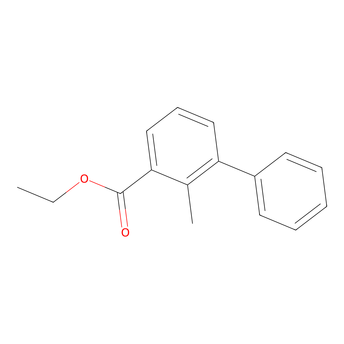 Ethyl 2-methyl-[1,1'-biphenyl]-3-carboxylate molecular structure, CAS 1256482-06-0