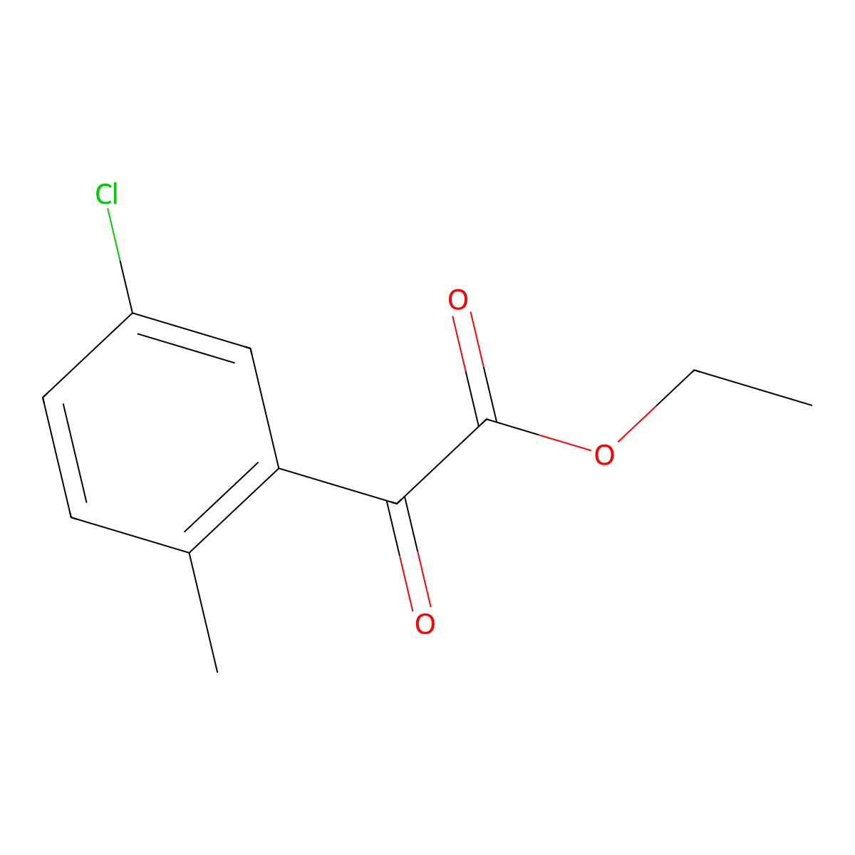 Ethyl 3-chloro-6-methylbenzoylformate molecular structure, CAS 1256482-09-3