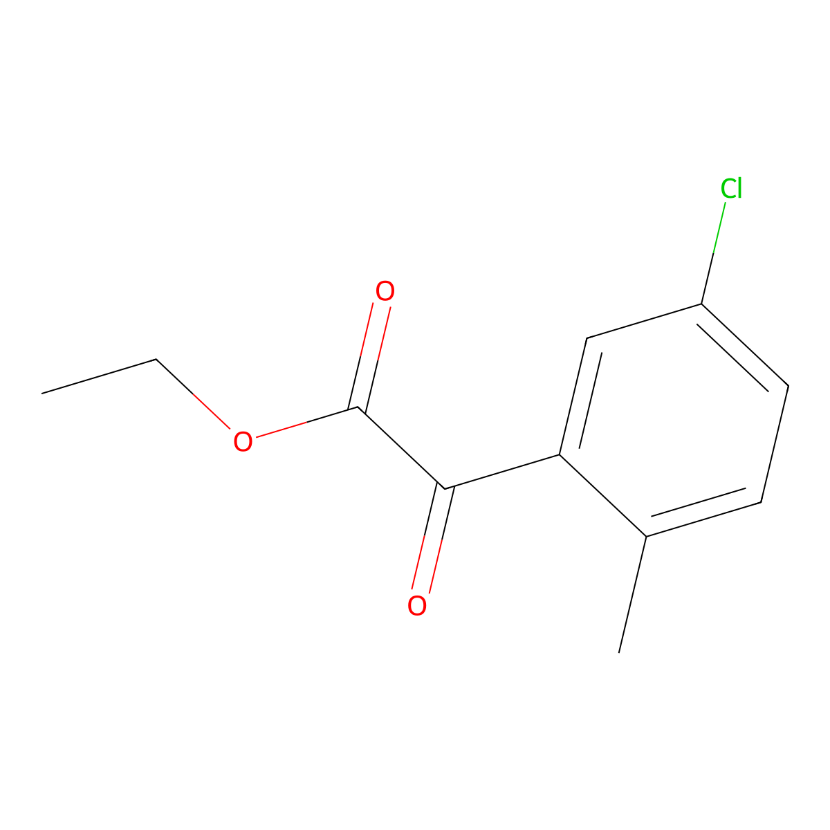 Ethyl 3-chloro-6-methylbenzoylformate molecular structure, CAS 1256482-09-3