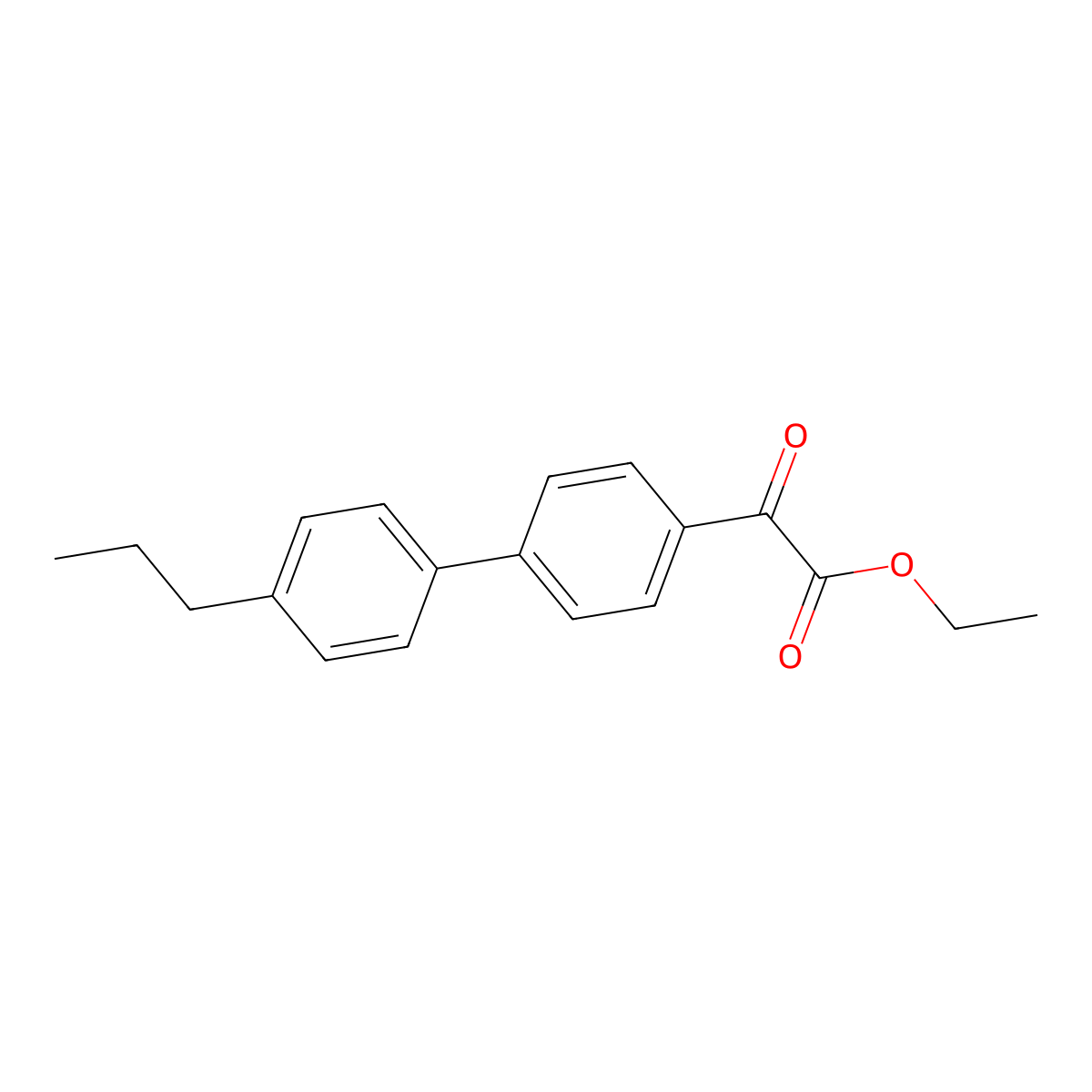 Ethyl |A-oxo-4'-propyl[1,1'-biphenyl]-4-acetate molecular structure, CAS 1256482-11-7