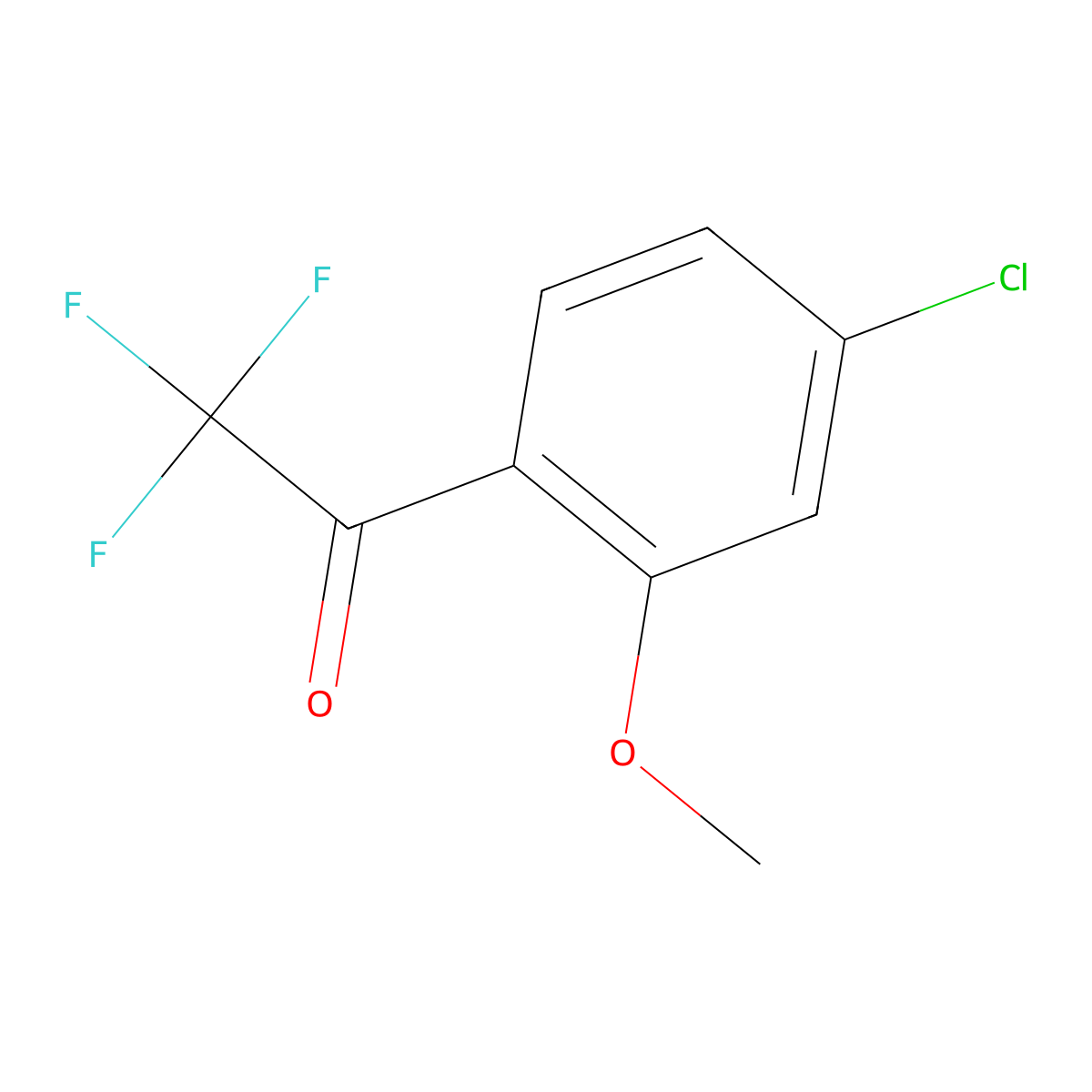 1-(4-Chloro-2-methoxyphenyl)-2,2,2-trifluoroethan-1-one molecular structure, CAS 1256482-21-9