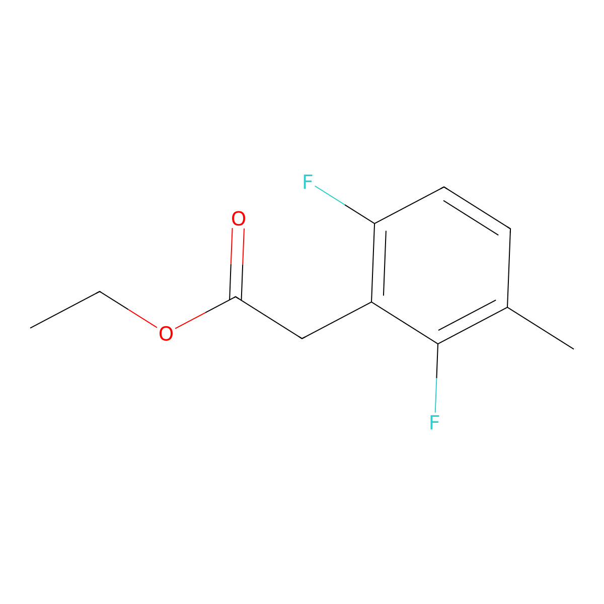 Ethyl 2,6-difluoro-3-methylphenylacetate molecular structure, CAS 1256482-42-4