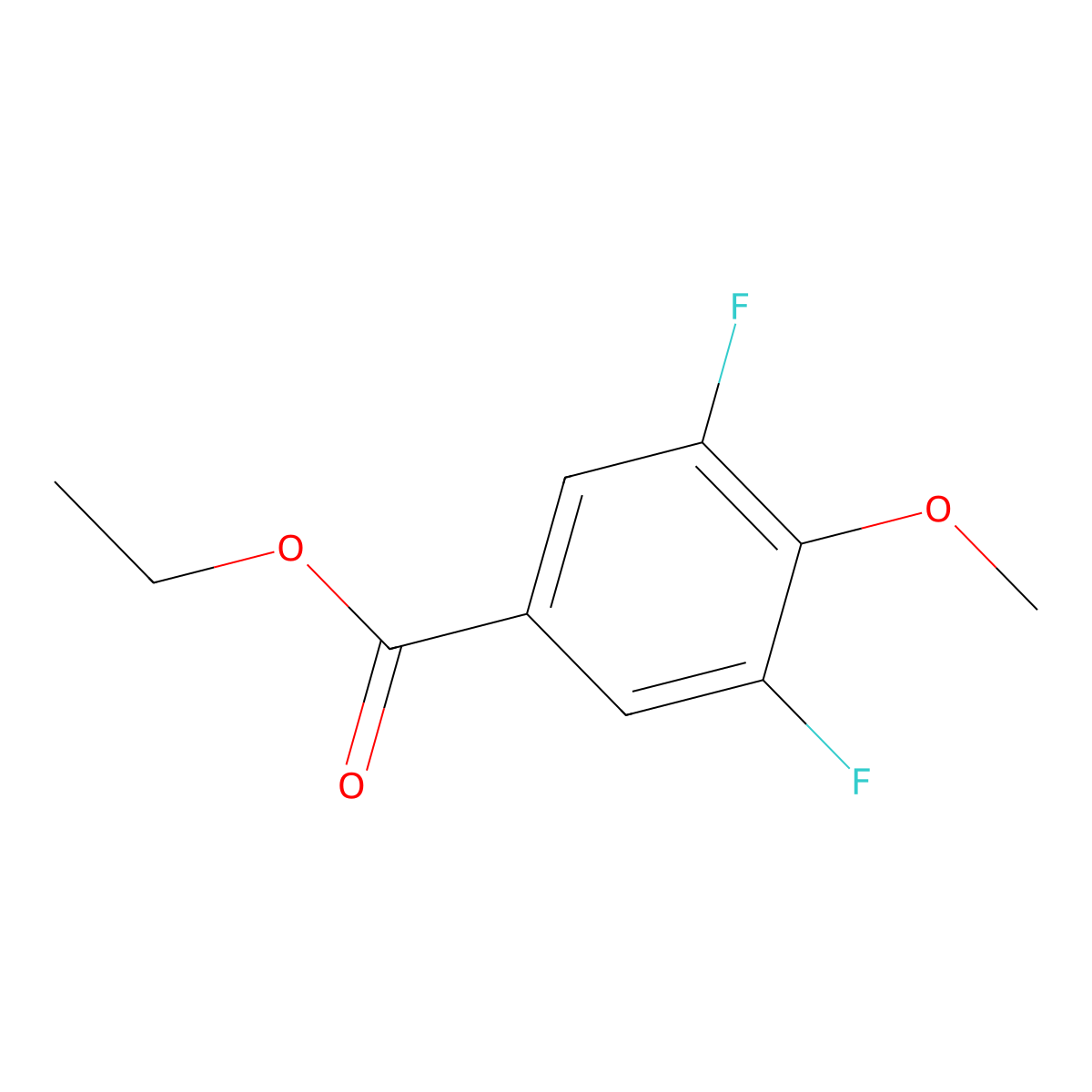 Ethyl 3,5-difluoro-4-methoxybenzoate molecular structure, CAS 1256482-44-6