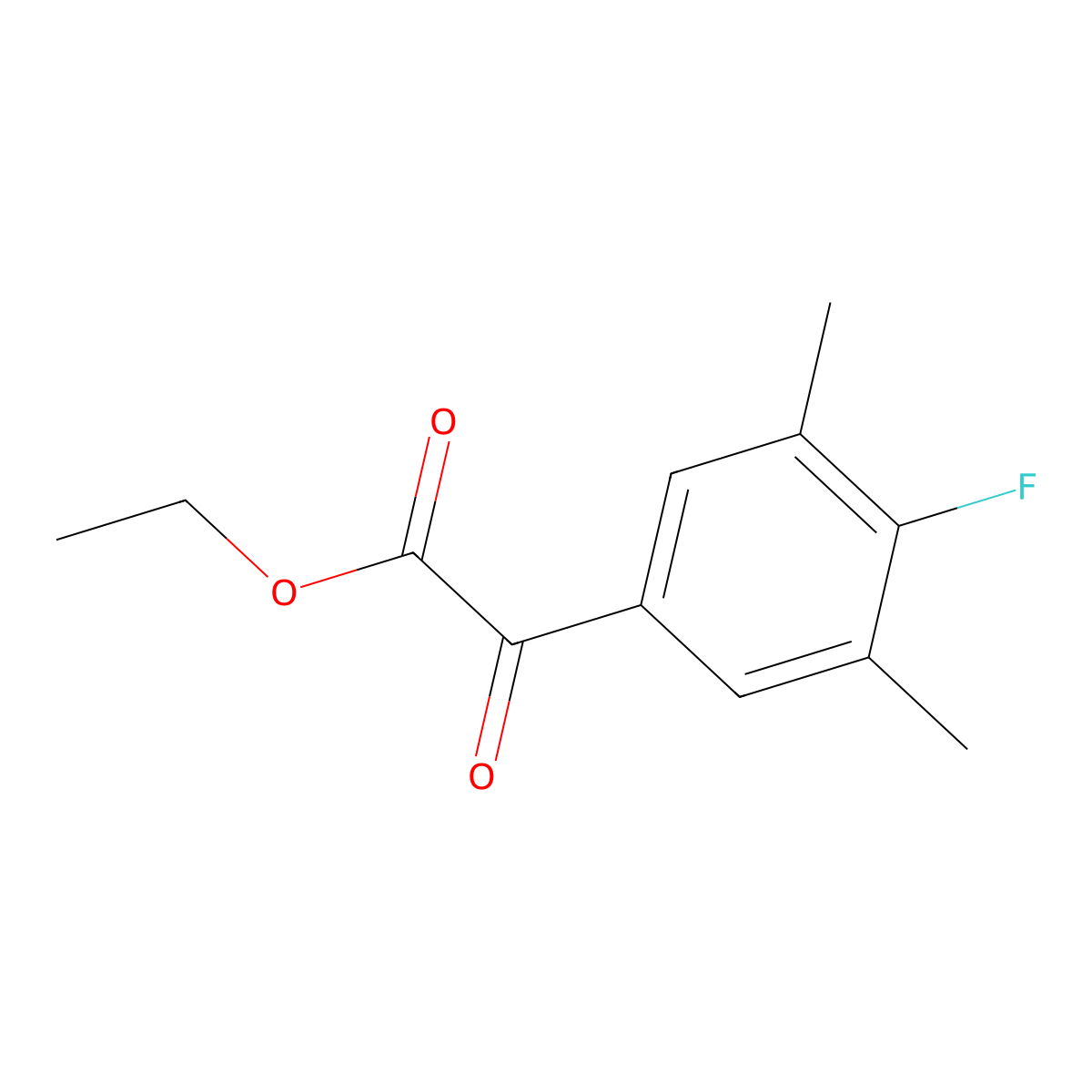 (4-Fluoro-3,5-dimethylphenyl)oxoacetic acid ethyl ester molecular structure, CAS 1256482-47-9