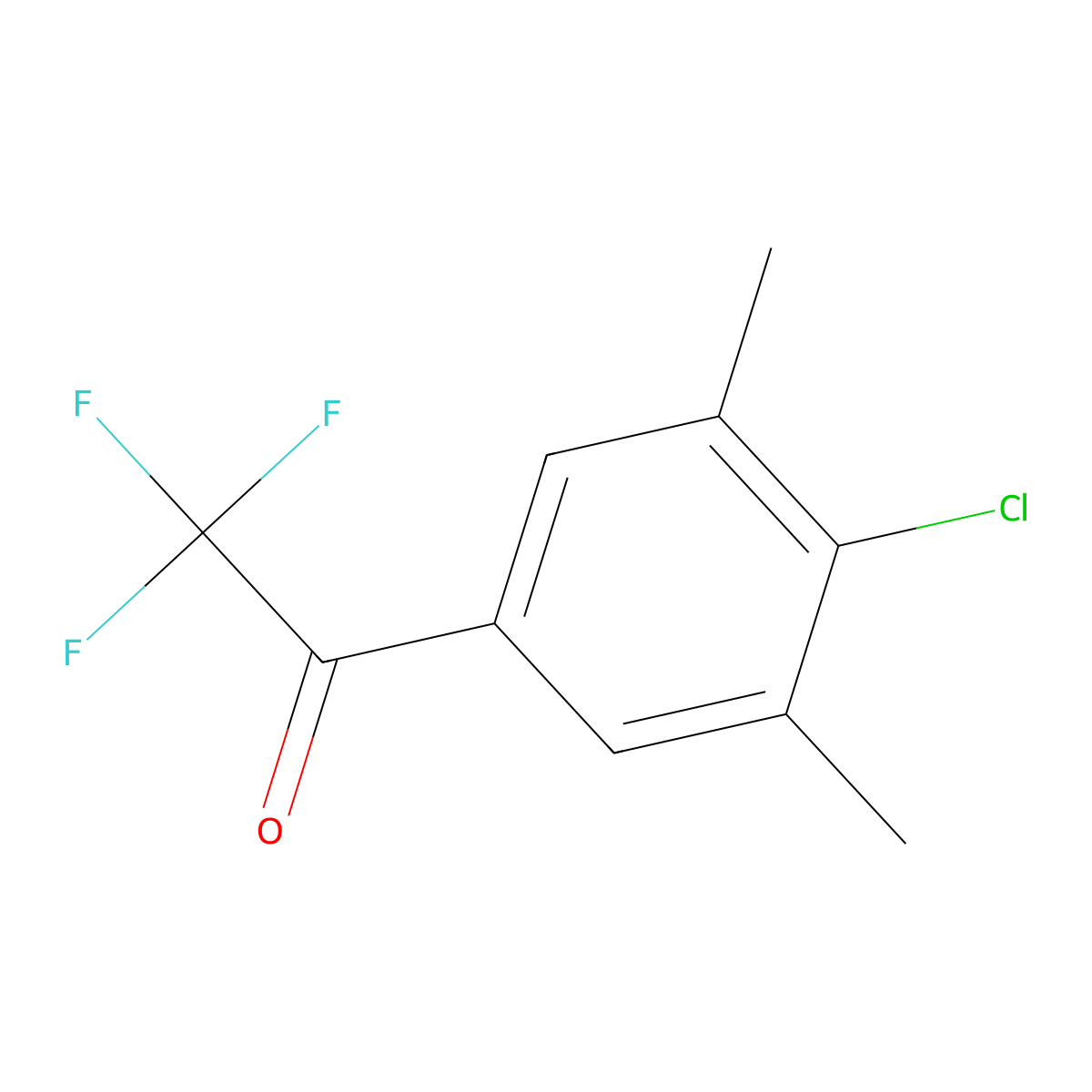 4'-Chloro-3',5'-dimethyl-2,2,2-trifluoroacetophenone molecular structure, CAS 1256482-56-0