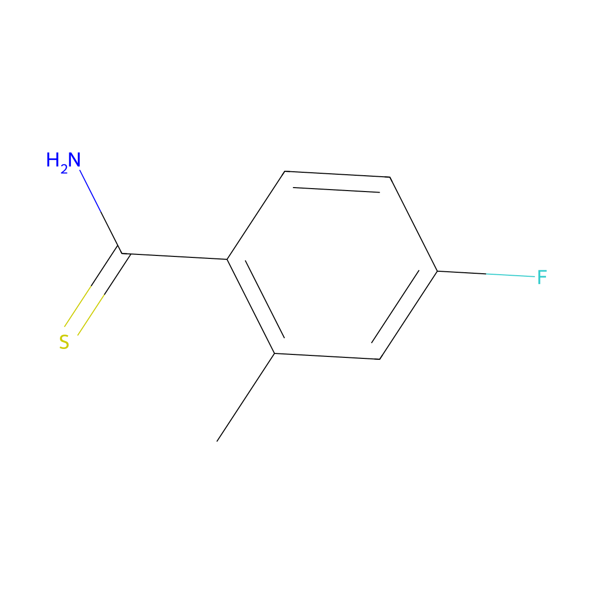 4-Fluoro-2-methyl-thiobenzamide molecular structure, CAS 1256482-73-1