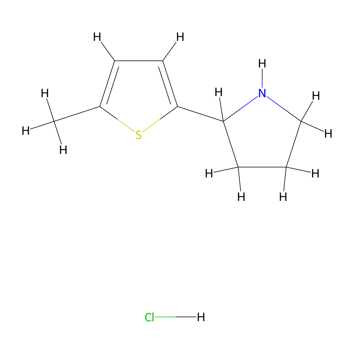 2-(5-Methylthiophen-2-yl)pyrrolidine hydrochloride molecular structure, CAS 1256482-77-5