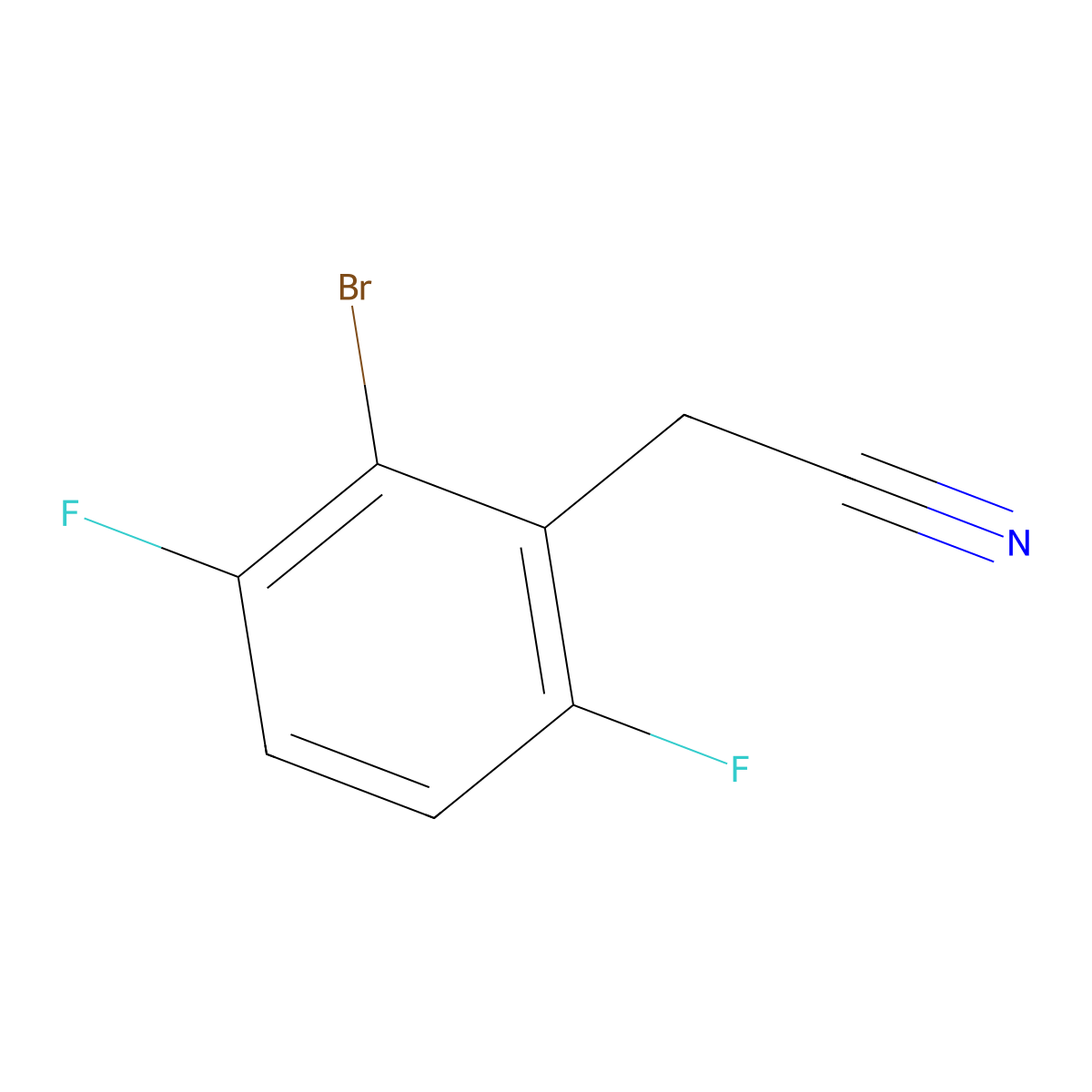 2-(2-Bromo-3,6-difluorophenyl)acetonitrile molecular structure, CAS 1256482-82-2