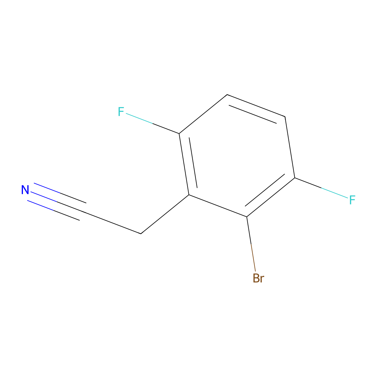 2-(2-Bromo-3,6-difluorophenyl)acetonitrile molecular structure, CAS 1256482-82-2