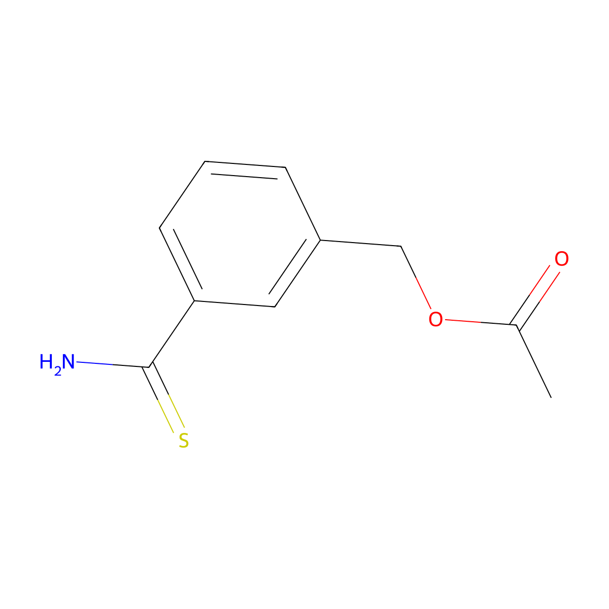 3-(Acetoxymethyl)thiobenzamide molecular structure, CAS 1256483-06-3