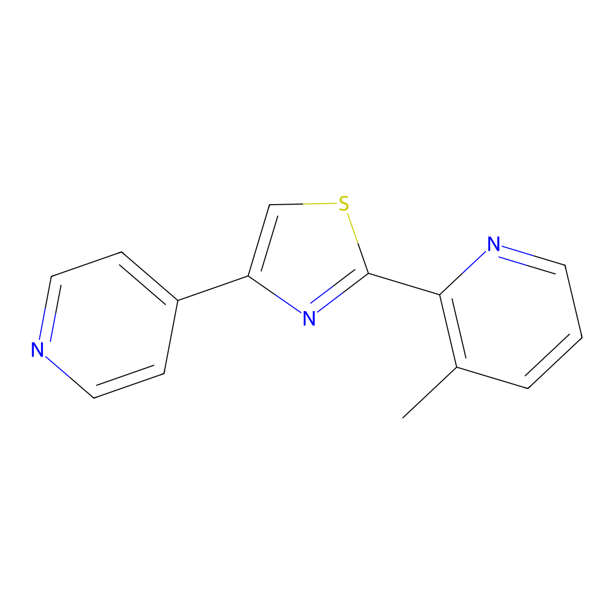 2-(3-Methyl-2-pyridyl)-4-(4-pyridyl)thiazole molecular structure, CAS 1256483-31-4