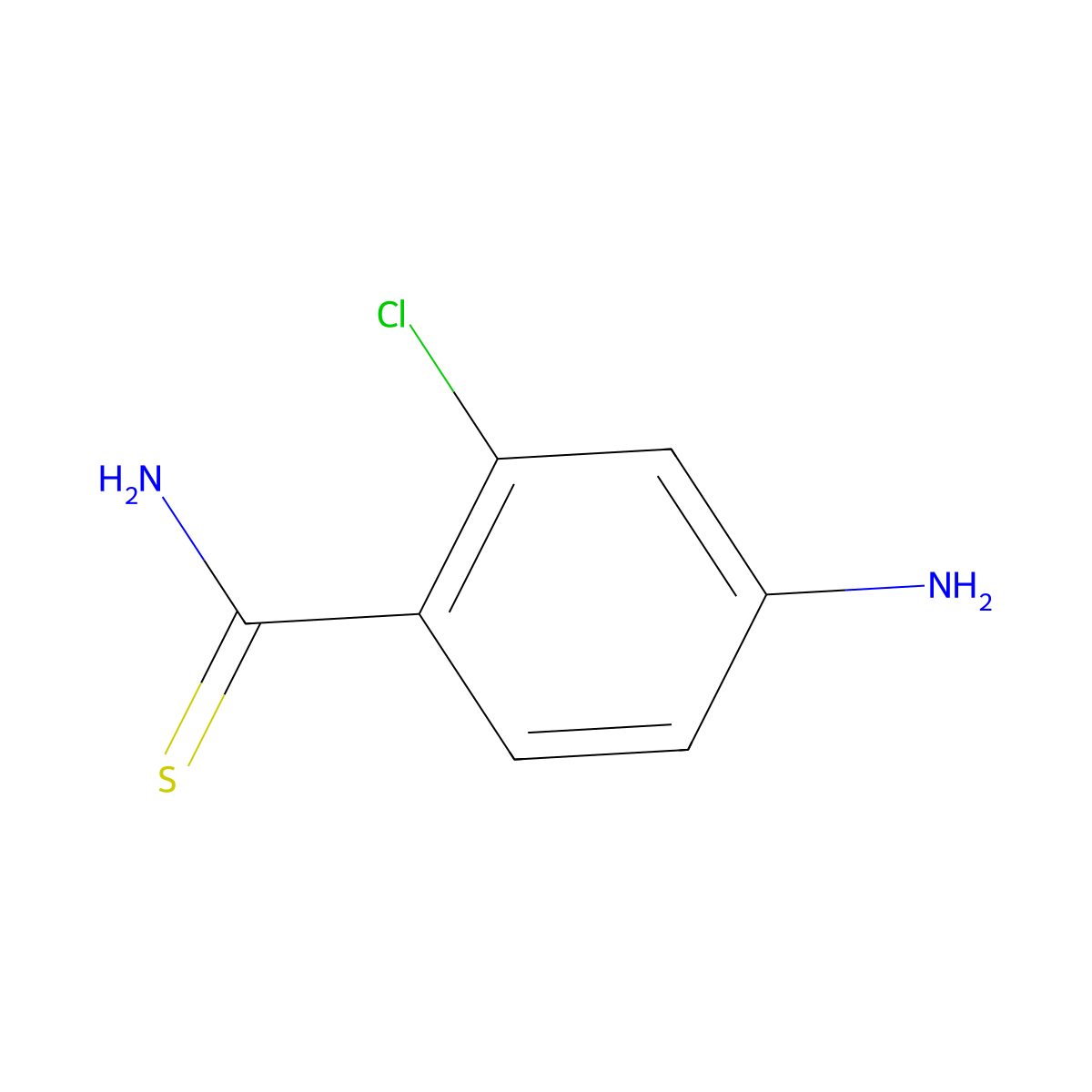 4-Amino-2-chlorothiobenzamide molecular structure, CAS 1256483-32-5