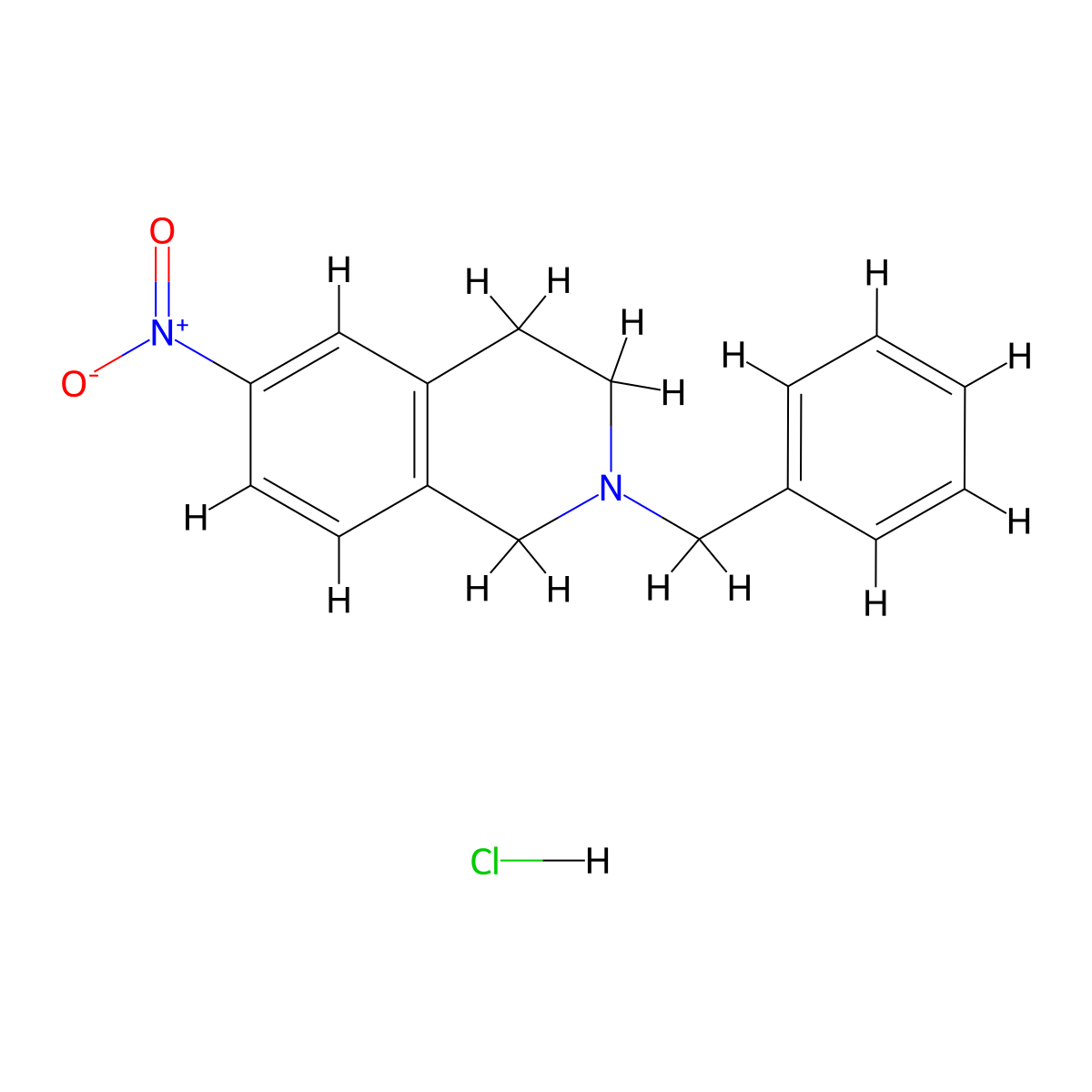 2-Benzyl-6-nitro-1,2,3,4-tetrahydroisoquinoline hydrochloride molecular structure, CAS 1256483-34-7