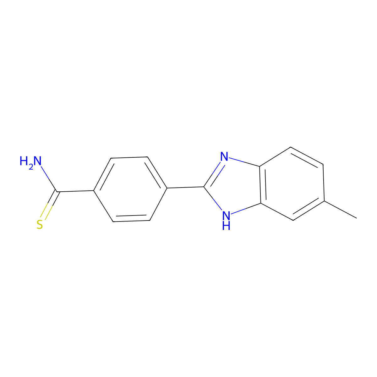 4-(6-Methyl-2-benzimidazolyl)thiobenzamide molecular structure, CAS 1256483-45-0