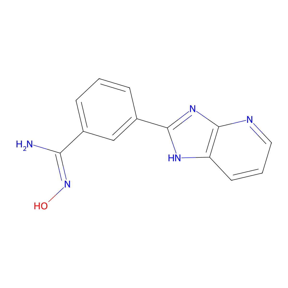 N'-hydroxy-3-(1H-imidazo[4,5-b]pyridin-2-yl)benzenecarboximidamide molecular structure, CAS 1256486-26-6