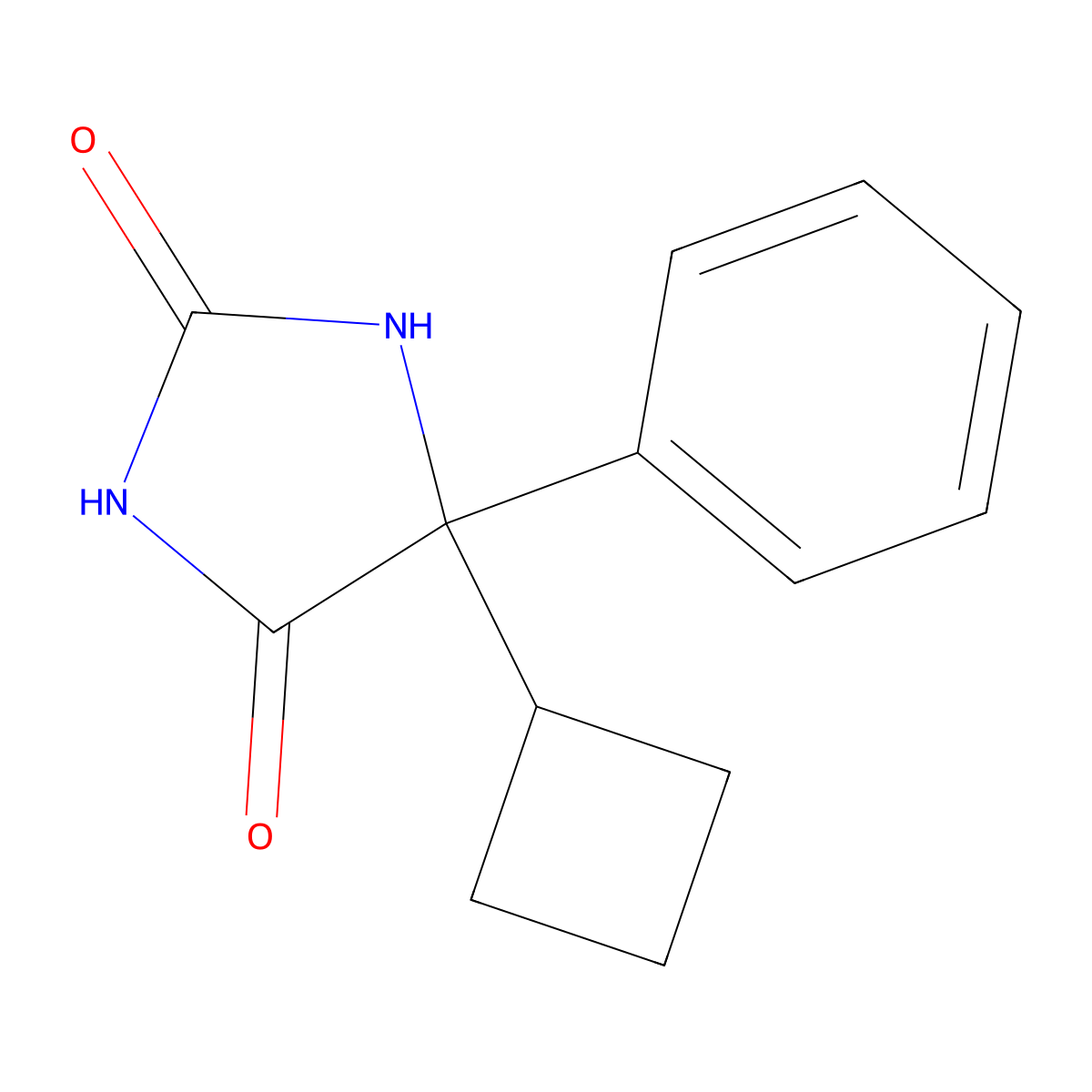 5-Cyclobutyl-5-phenylhydantoin molecular structure, CAS 125650-44-4