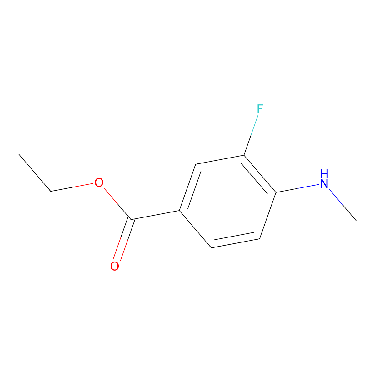 Ethyl 3-fluoro-4-(methylamino)benzoate molecular structure, CAS 1256502-64-3