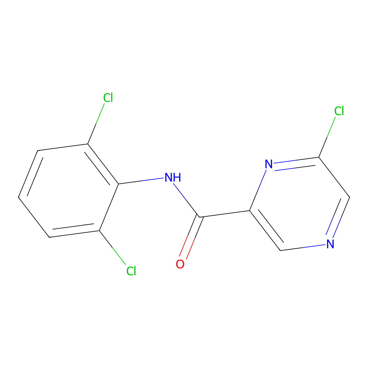 6-Chloro-N-(2,6-dichlorophenyl)pyrazine-2-carboxamide molecular structure, CAS 1256503-82-8