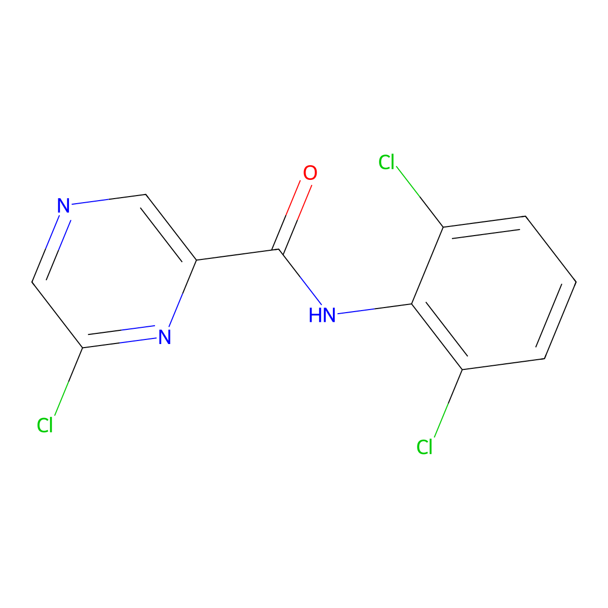 6-Chloro-N-(2,6-dichlorophenyl)pyrazine-2-carboxamide molecular structure, CAS 1256503-82-8