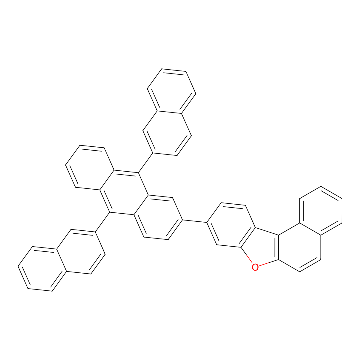 9-(9,10-DI(Naphthalen-2-YL)anthracen-2-YL)naphtho[2,1-B]benzofuran molecular structure, CAS 1256545-44-4