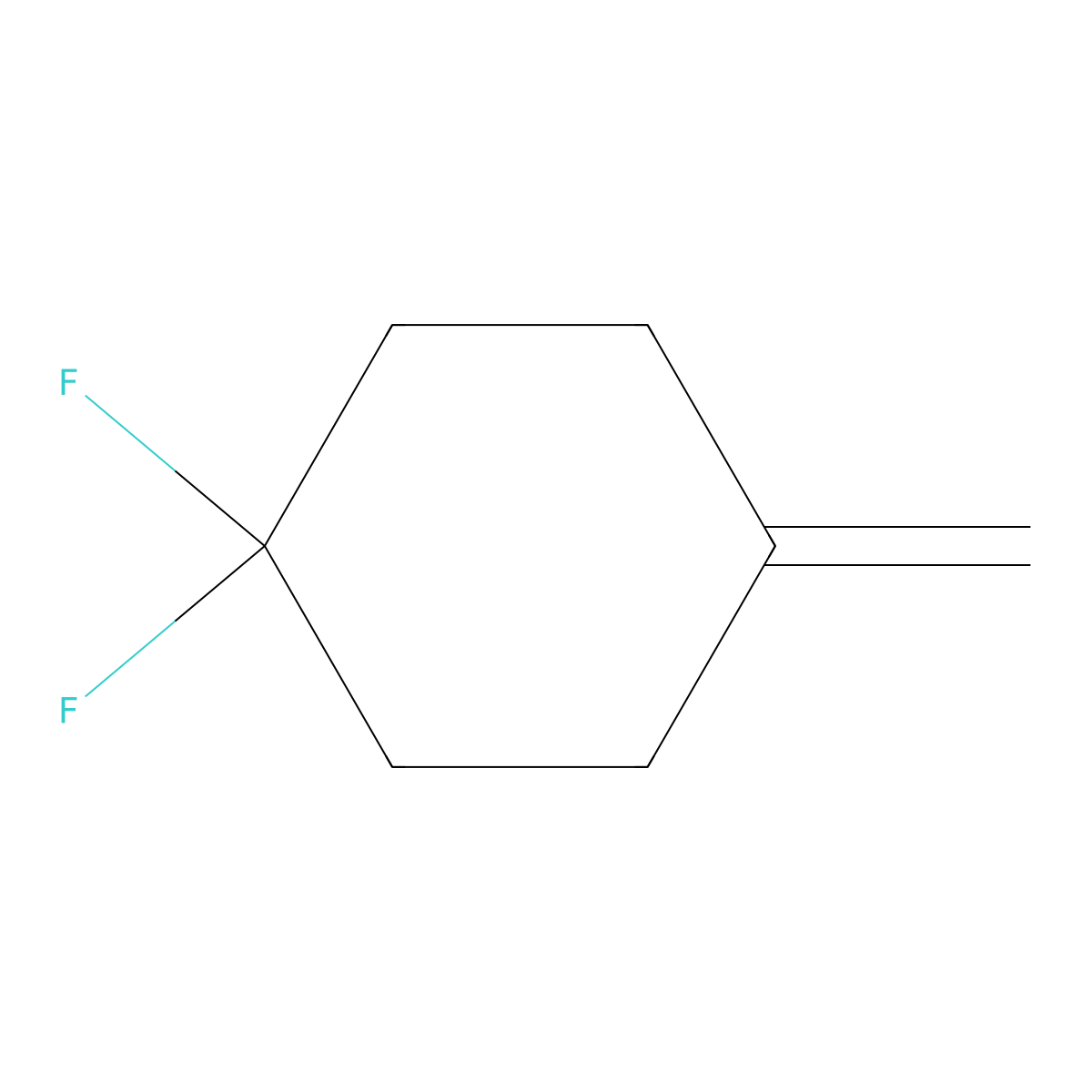 1,1-Difluoro-4-methylidenecyclohexane molecular structure, CAS 1256545-46-6