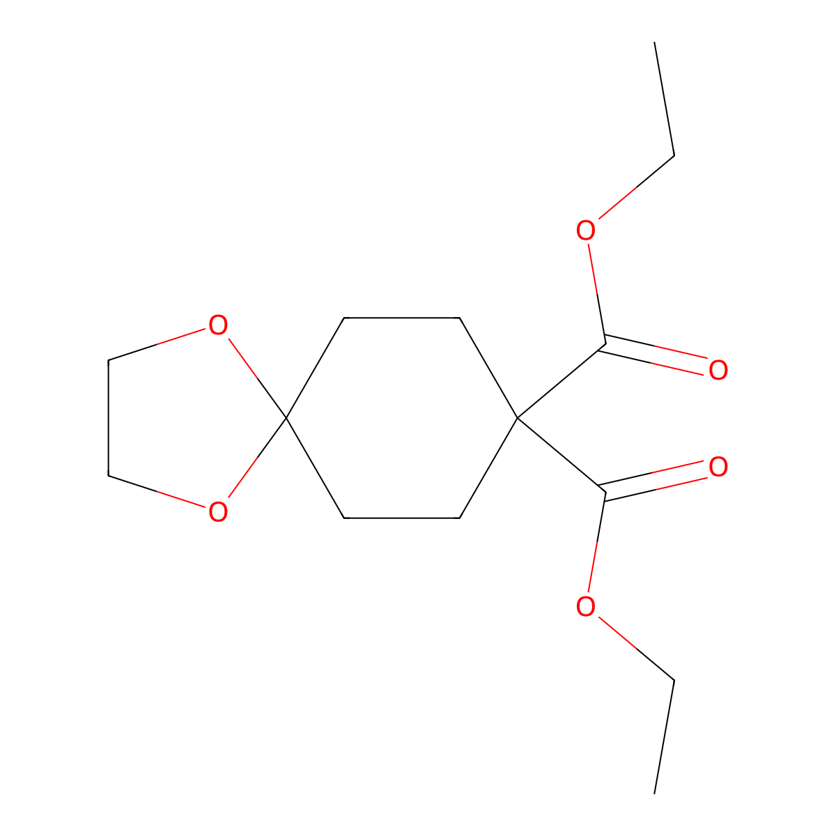 Diethyl 1,4-dioxaspiro[4.5]decane-8,8-dicarboxylate molecular structure, CAS 1256546-71-0